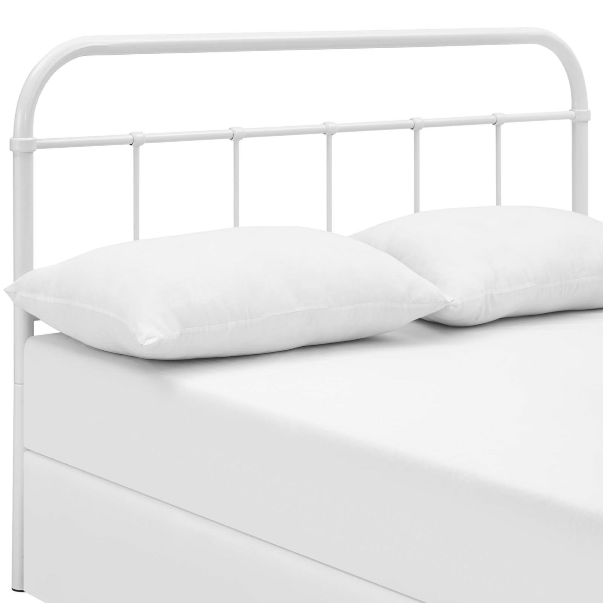 40.5 x 57 in. Serena Full Steel Headboard - White
