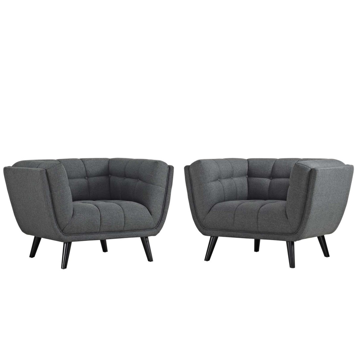 EEI-2982-GRY-SET Bestow Upholstered Fabric Armchair Set - Gray, 2 Piece - 29.5 x 35.5 x 87 in -  Modway Furniture