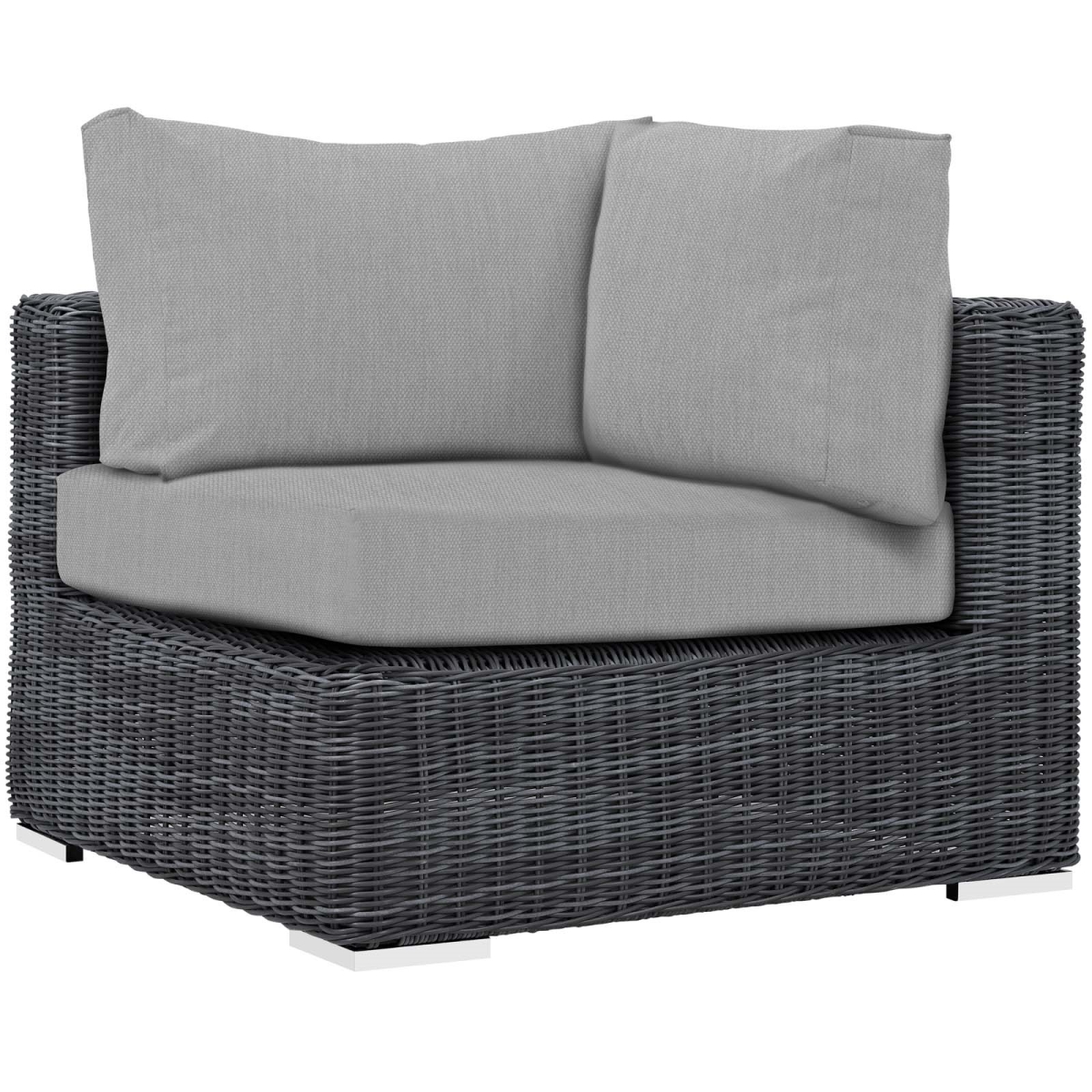 EEI-1870-GRY-GRY Summon Outdoor Patio Sunbrella Corner - Canvas Gray, 26 - 33.5 x 36 x 36 in -  Modway Furniture