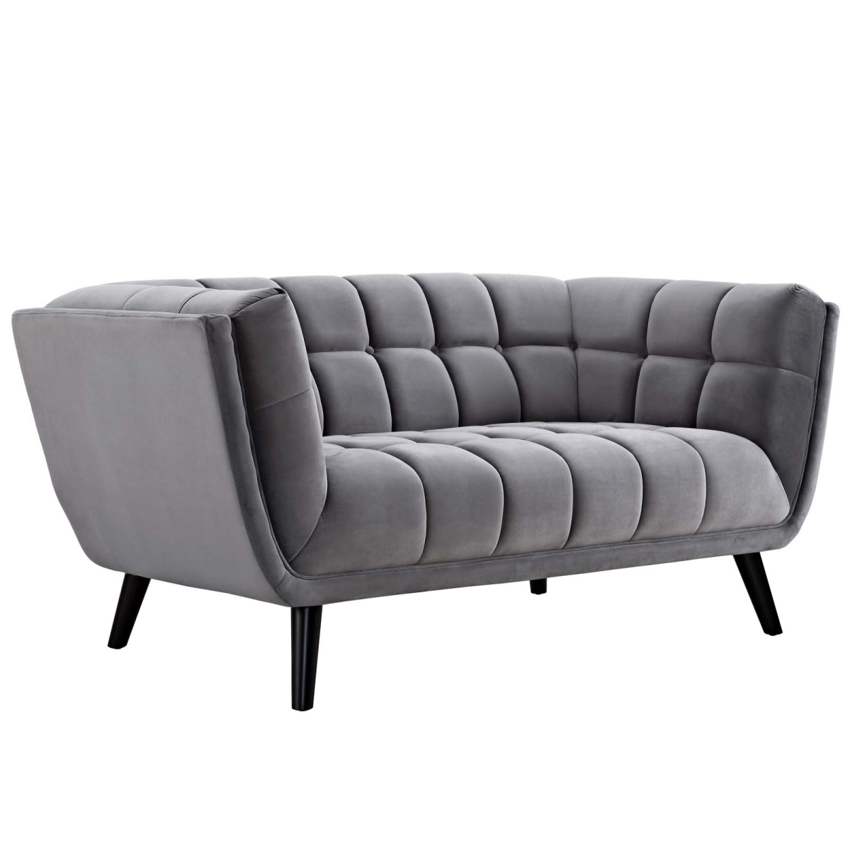 EEI-2535-GRY Bestow Velvet Loveseat - Gray, 29.5 x 64.5 x 35.5 in -  Modway Furniture