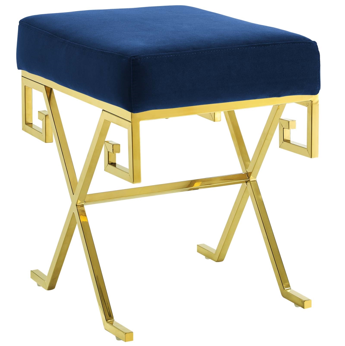Picture of Modway Furniture EEI-2877-GLD-NAV Twist Velvet Bench - Gold Navy&#44; 18.5 x 14.5 x 16.5 in.