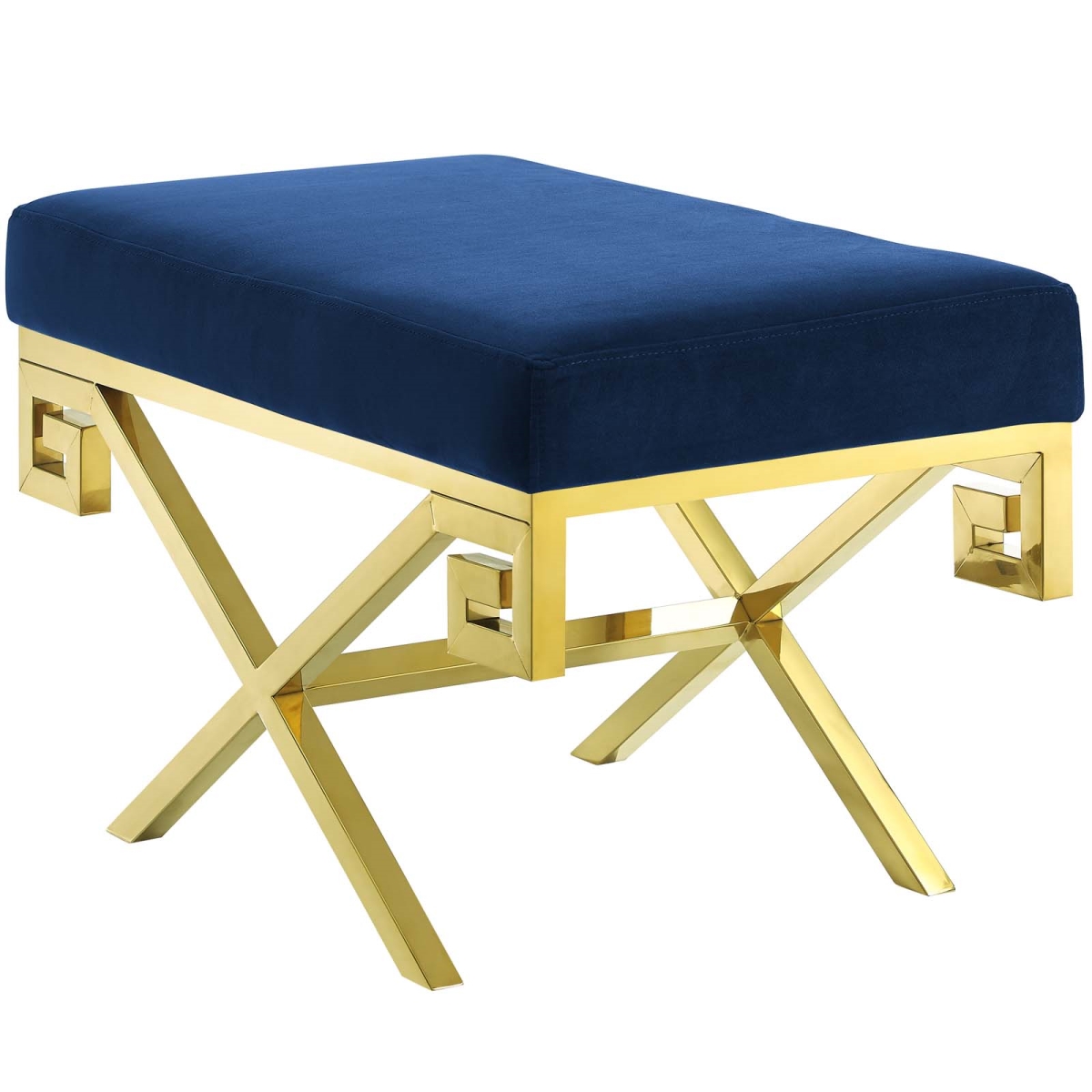 Picture of Modway Furniture EEI-2879-GLD-NAV Rove Velvet Bench - Gold Navy&#44; 17.5 x 28.5 x 16 in.