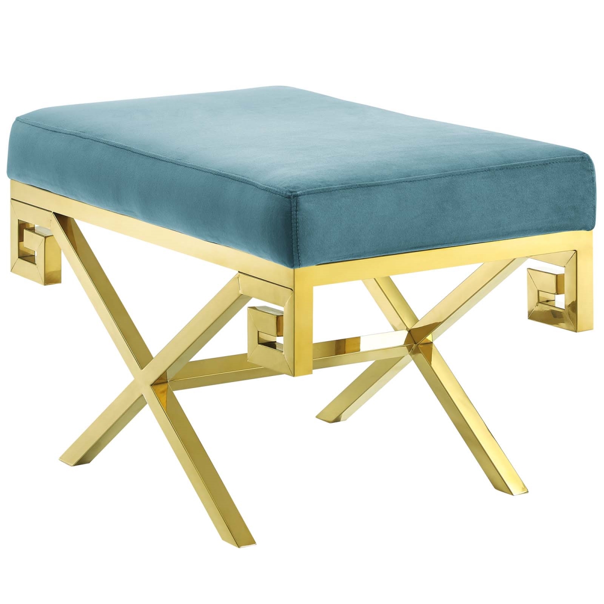 Picture of Modway Furniture EEI-2879-GLD-SEA Rove Velvet Bench - Sea Blue&#44; 17.5 x 28.5 x 16 in.