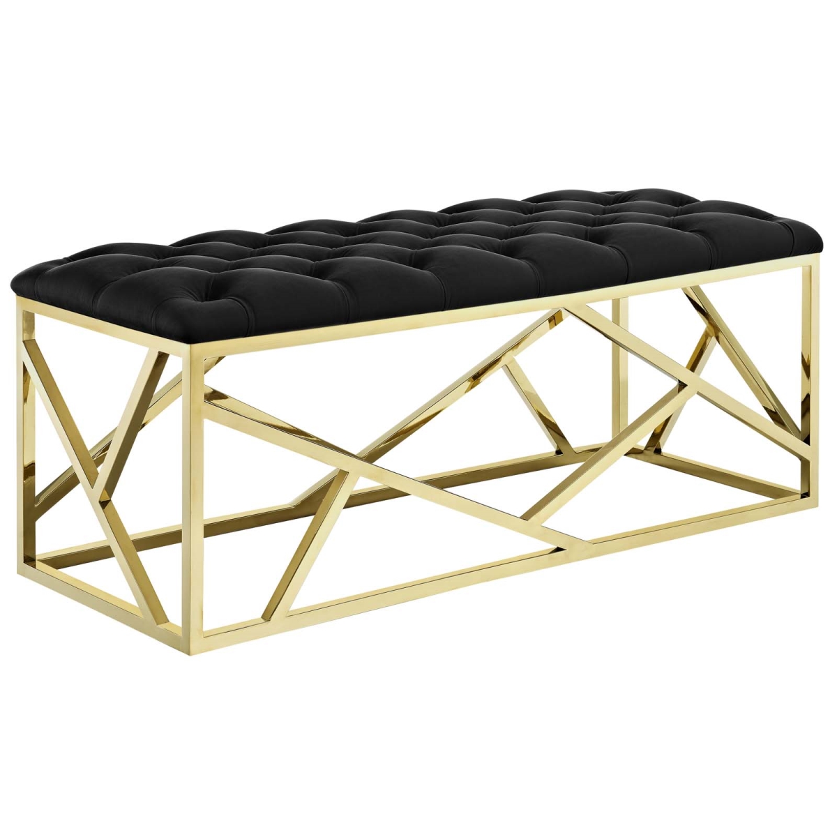Picture of Modway Furniture EEI-2847-GLD-BLK Intersperse Bench - Gold Black&#44; 17.5 x 17 x 41.5 in.