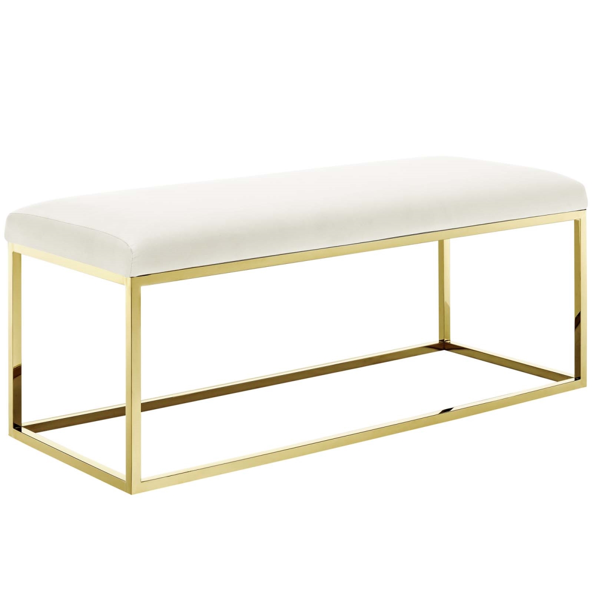 Picture of Modway Furniture EEI-2851-GLD-IVO Anticipate Fabric Bench - Gold Ivory&#44; 17.5 x 17.5 x 43.5 in.