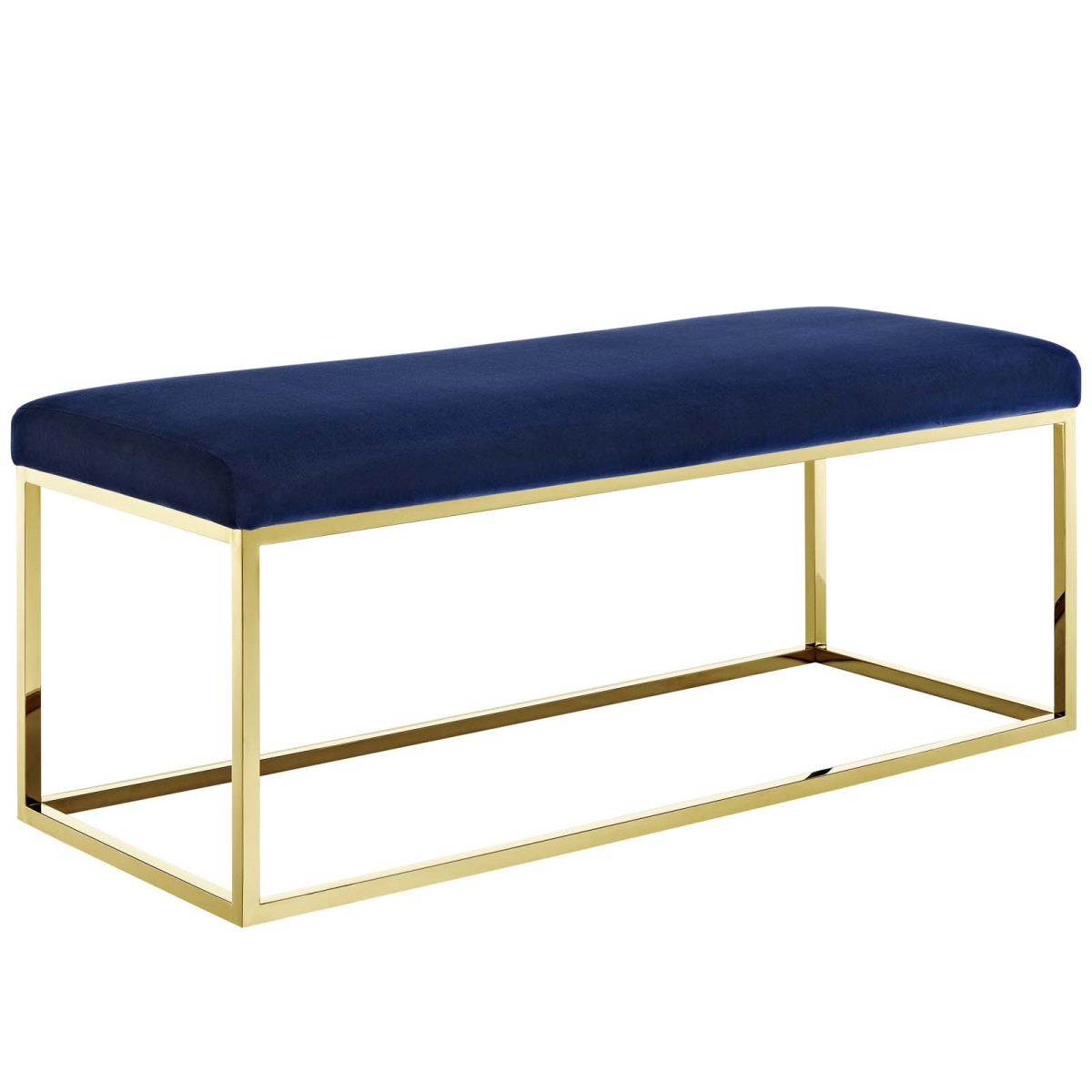 Picture of Modway Furniture EEI-2851-GLD-NAV Anticipate Fabric Bench - Gold Navy&#44; 17.5 x 17.5 x 43.5 in.