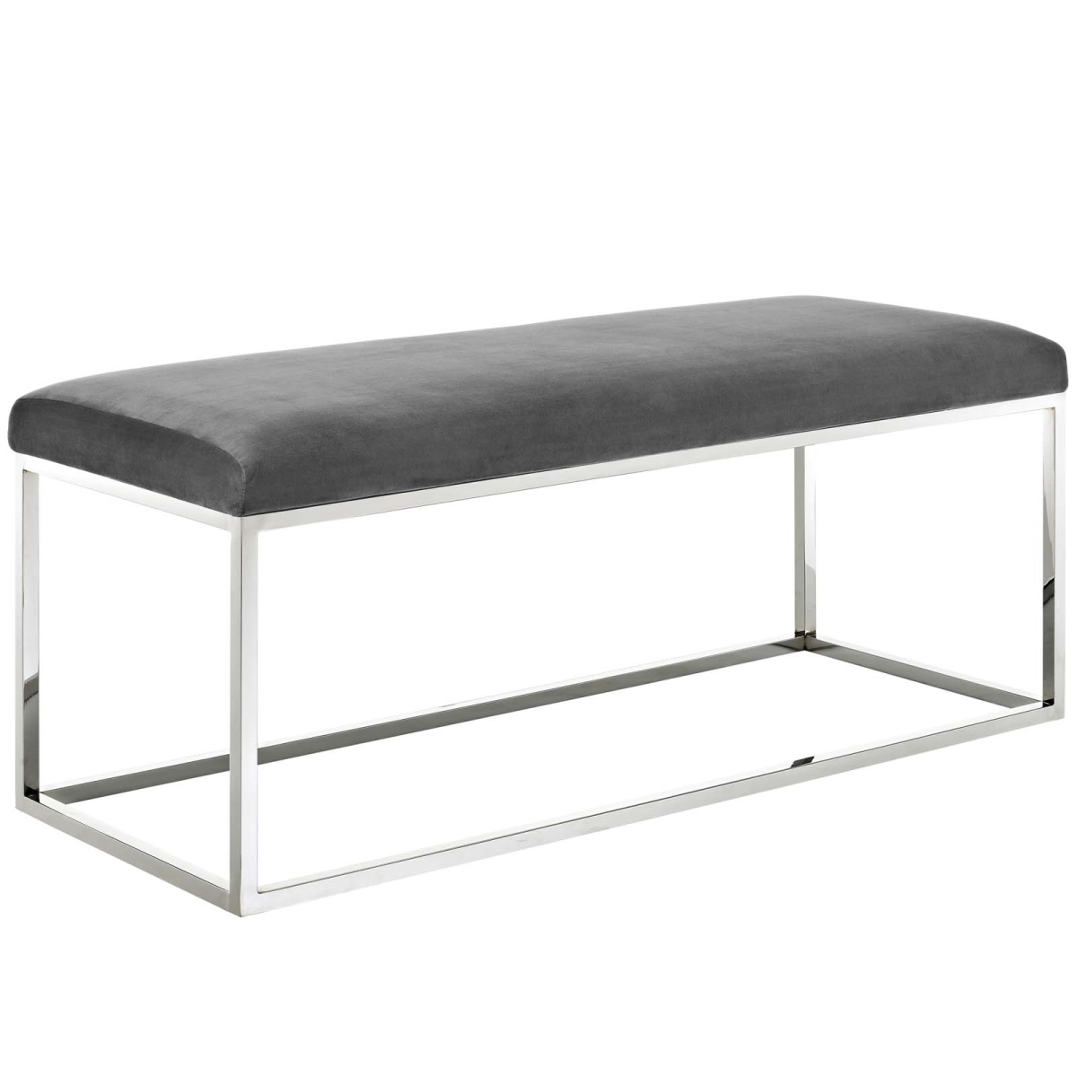 Picture of Modway Furniture EEI-2869-SLV-GRY Anticipate Velvet Bench - Gray&#44; 17.5 x 17.5 x 43.5 in.
