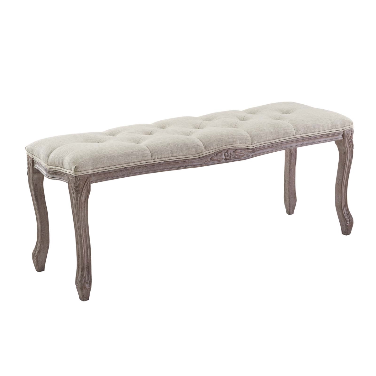 Picture of Modway Furniture EEI-2794-BEI Regal Vintage French Upholstered Fabric Bench - Beige&#44; 19 x 14.5 x 46.5 in.