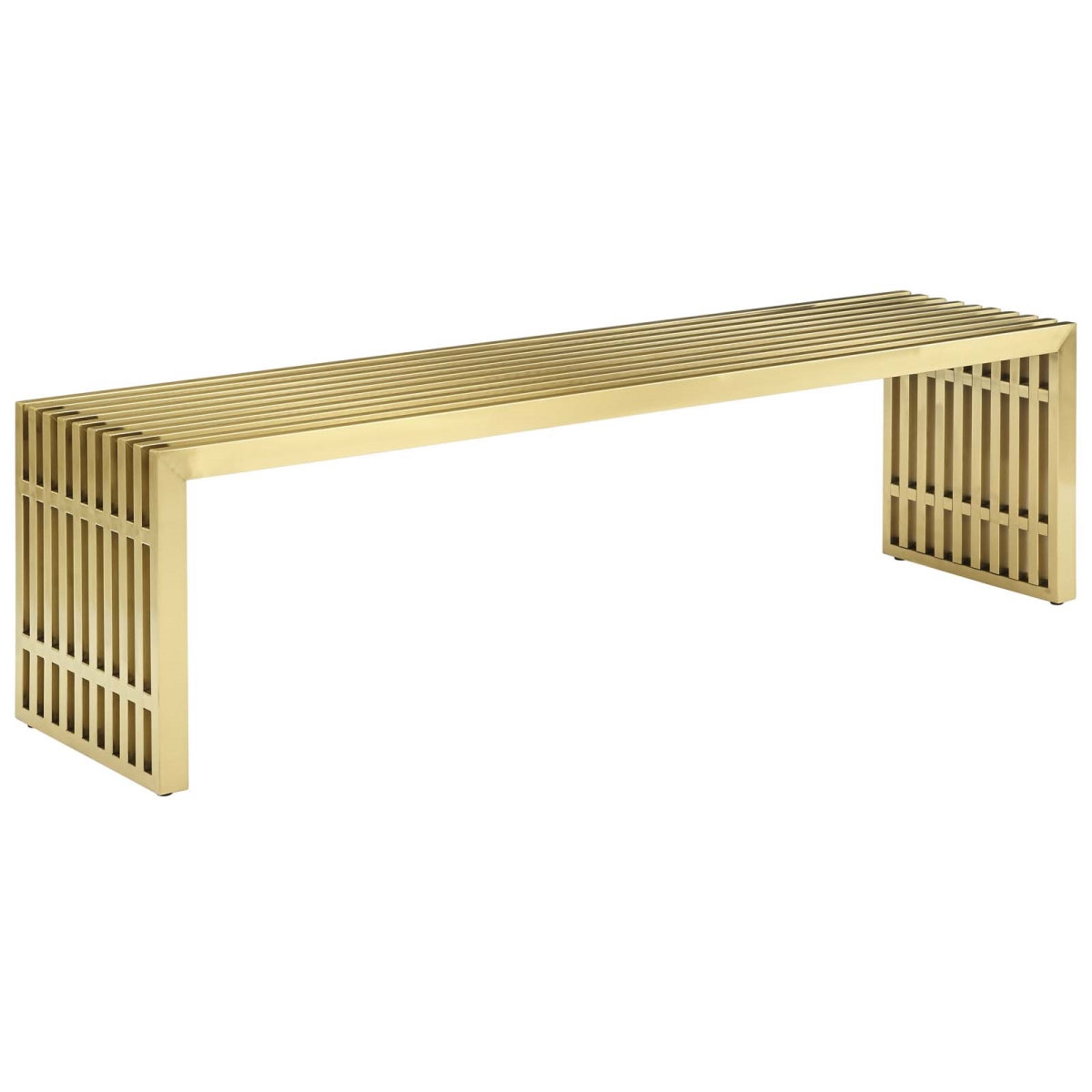 Picture of Modway Furniture EEI-3000-GLD Gridiron Large Stainless Steel Bench - Gold&#44; 17 x 15 x 60 in.