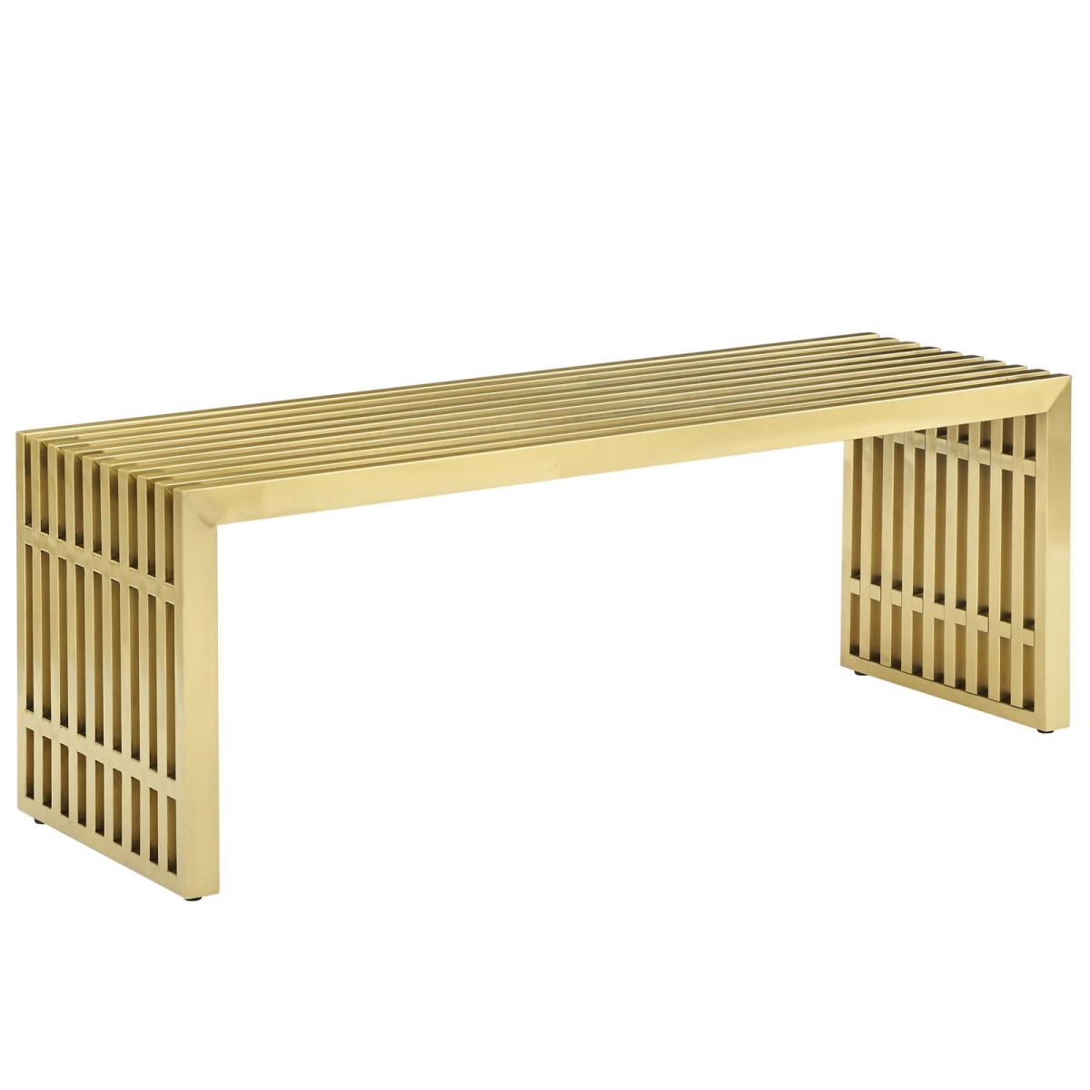 Gridiron Medium Stainless Steel Bench - Gold, 17 x 15 x 46.5 in.