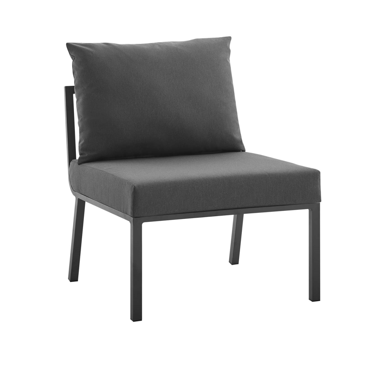 Picture of Modway Furniture EEI-3567-SLA-CHA Riverside Outdoor Patio Aluminum Armless Chair - Gray & Charcoal