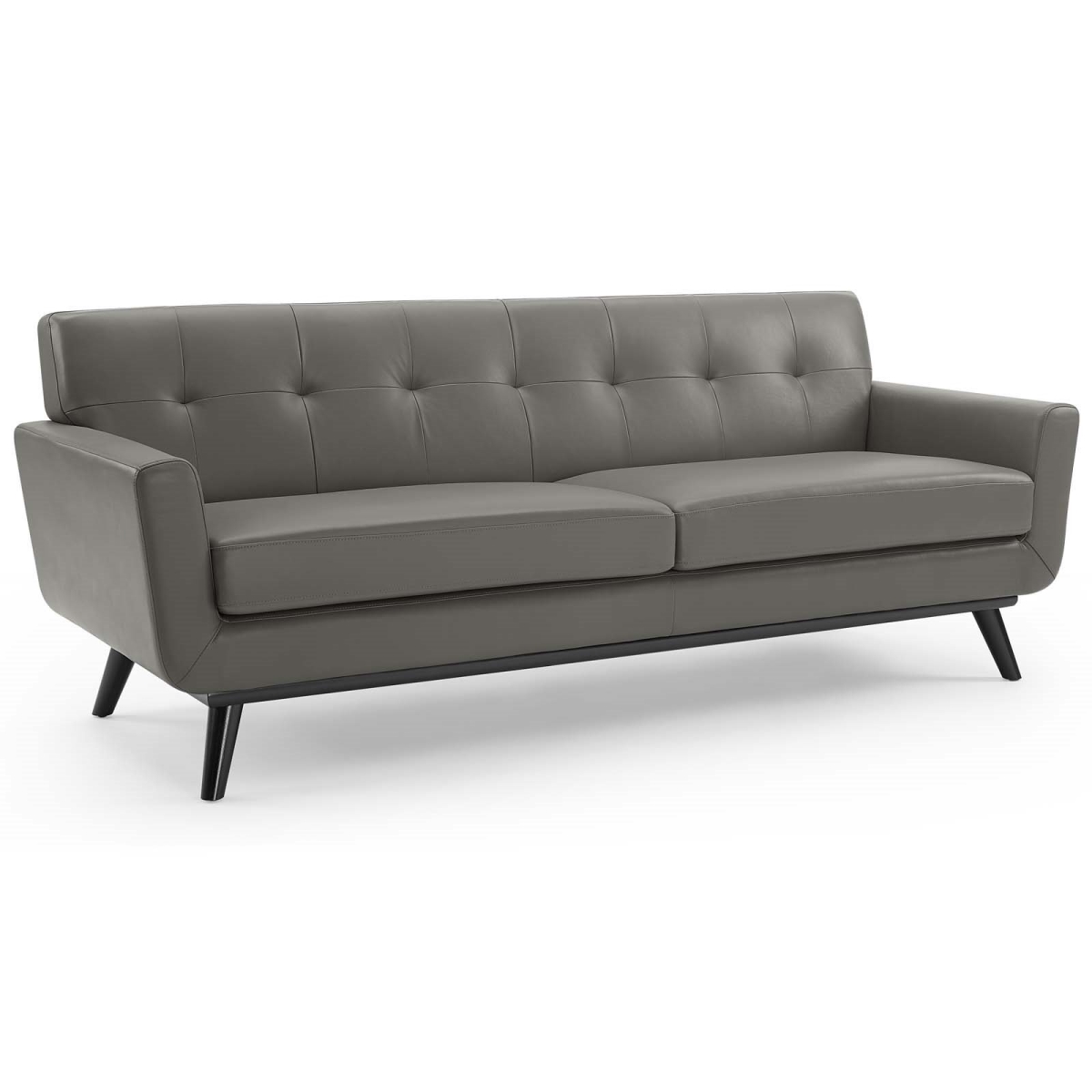 EEI-3733-GRY Engage Top-Grain Leather Living Room Lounge Sofa - Gray