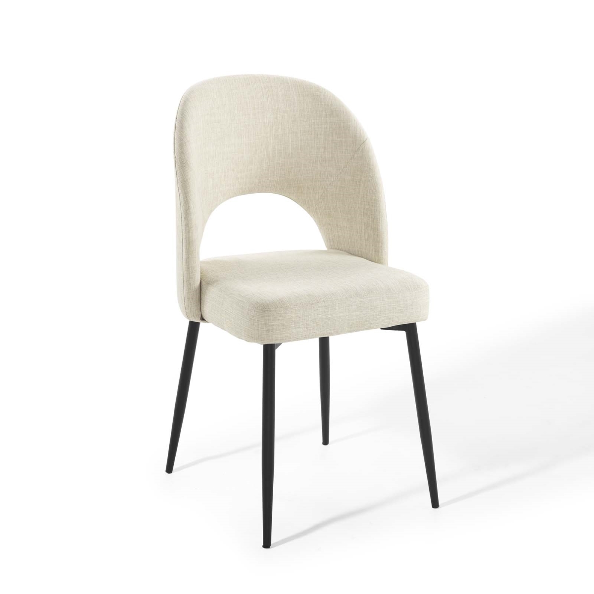 EEI-3801-BLK-BEI Rouse Upholstered Fabric Dining Side Chair - Black & Beige