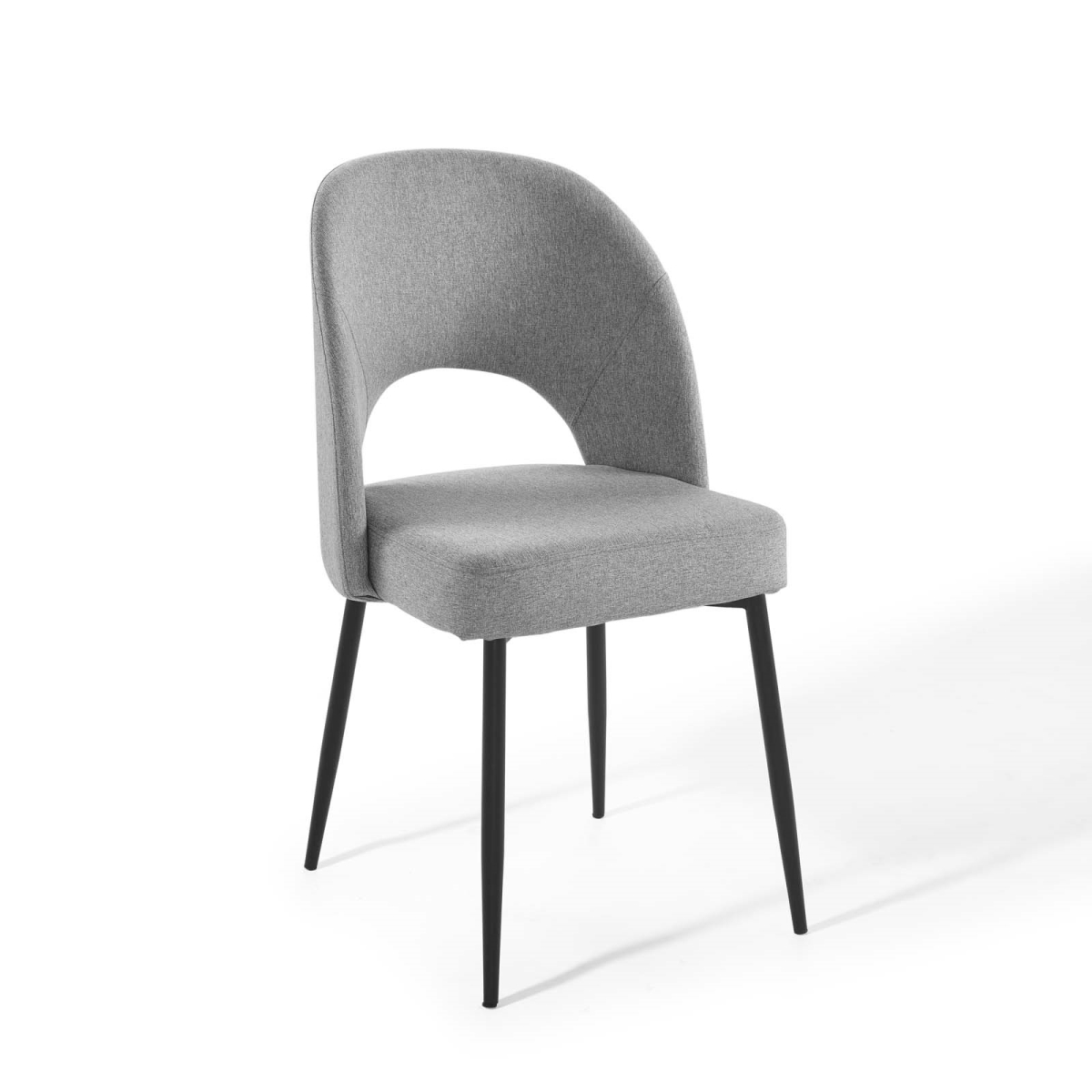 EEI-3801-BLK-LGR Rouse Upholstered Fabric Dining Side Chair - Black & Light Gray