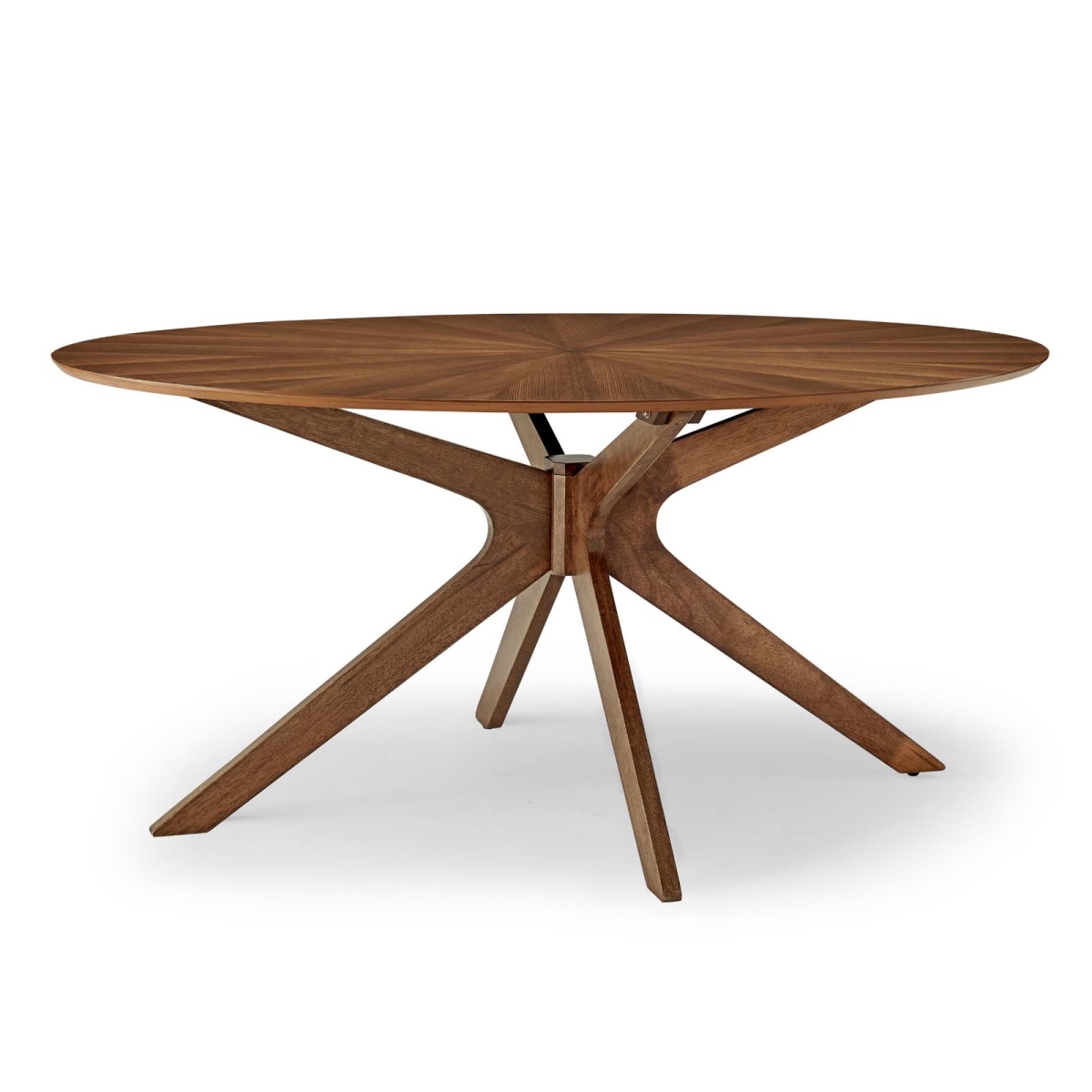 63 in. Crossroads Oval Wood Dining Table - Walnut