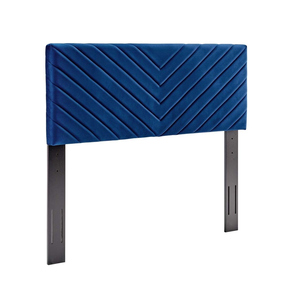 MOD-6144-NAV Alyson Angular Channel Tufted Performance Velvet Full & Queen Headboard - Navy
