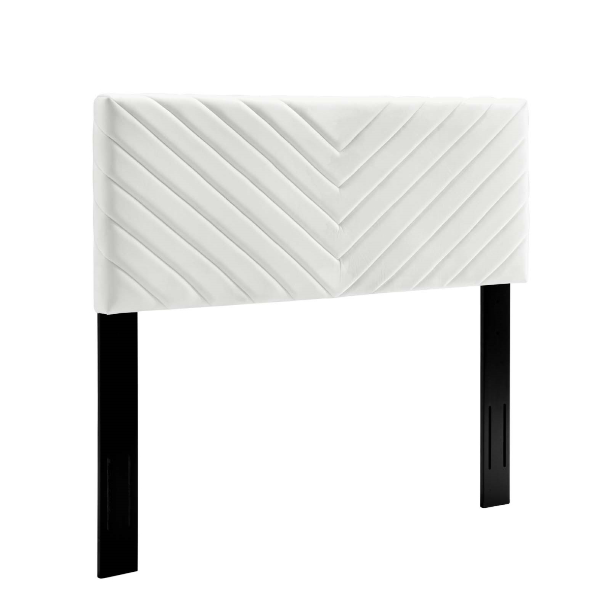 MOD-6144-WHI Alyson Angular Channel Tufted Performance Velvet Full & Queen Headboard - White