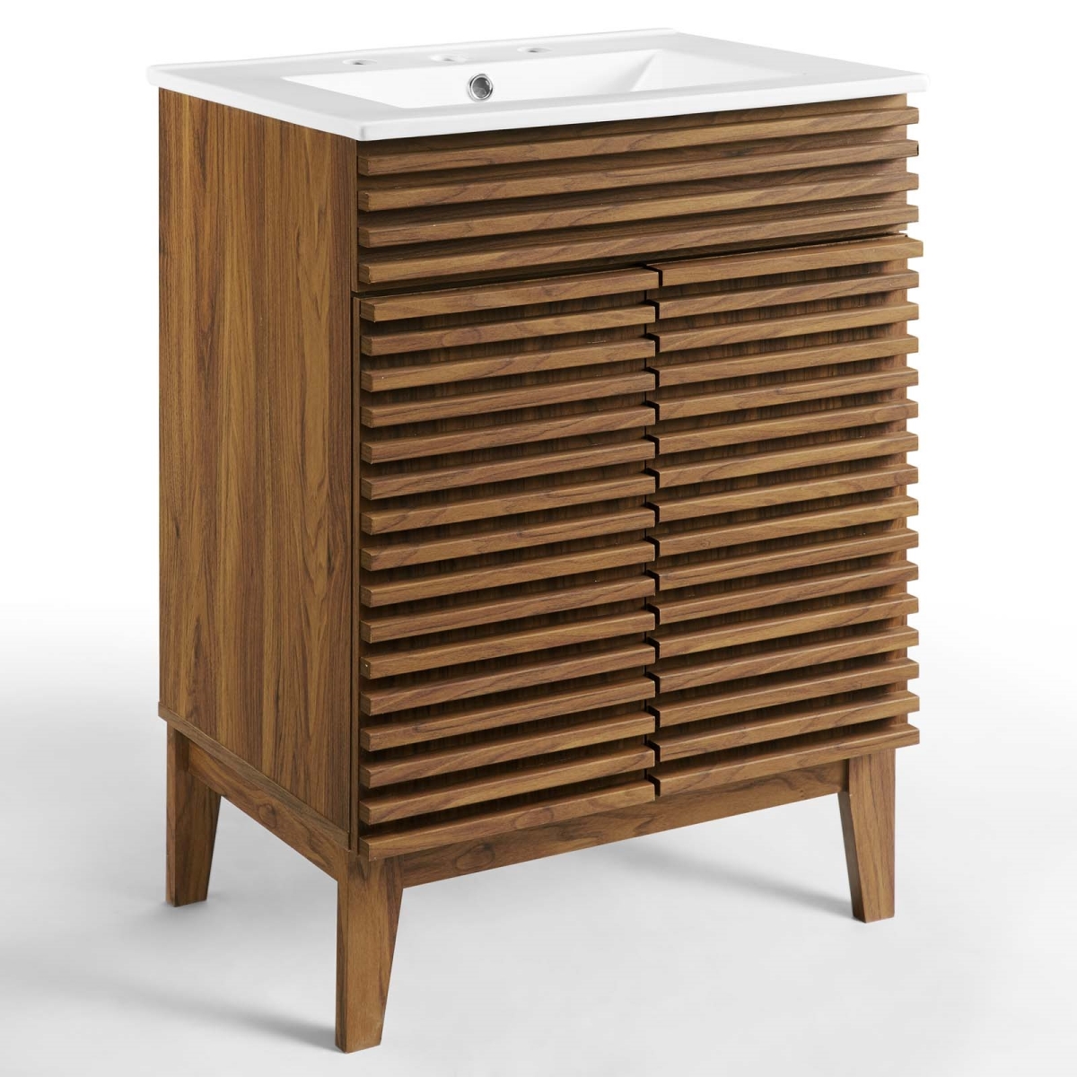 EEI-3860-WAL-WHI Render Bathroom Vanity - Walnut White