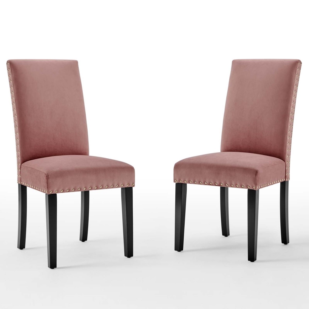 EEI-3779-DUS Parcel Performance Velvet Dining Side Chairs - Set of 2 - Dusty Rose