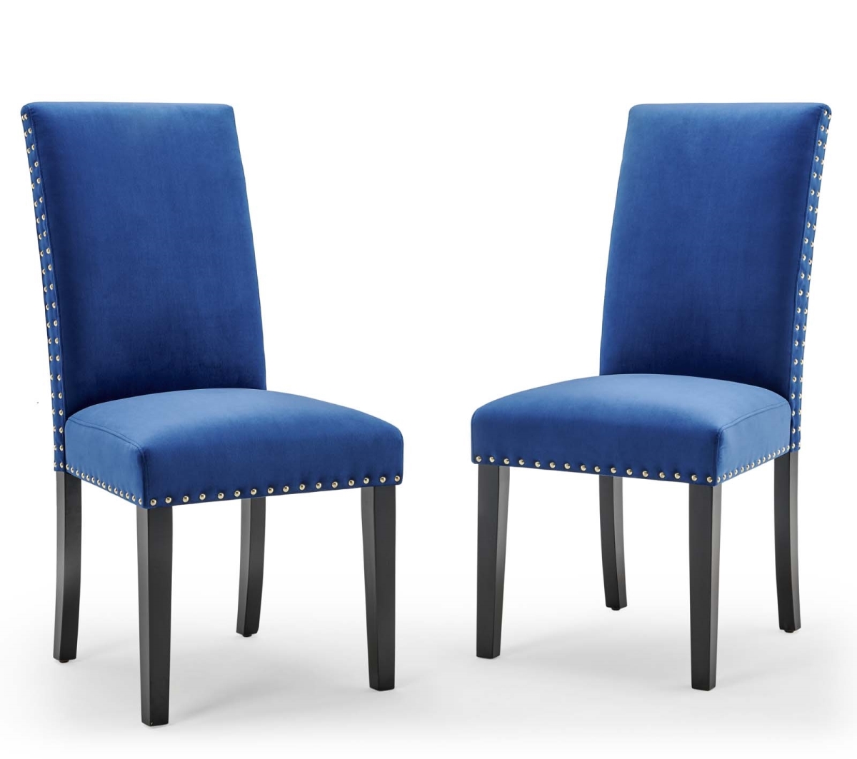 EEI-3779-NAV Parcel Performance Velvet Dining Side Chairs - Set of 2 - Navy
