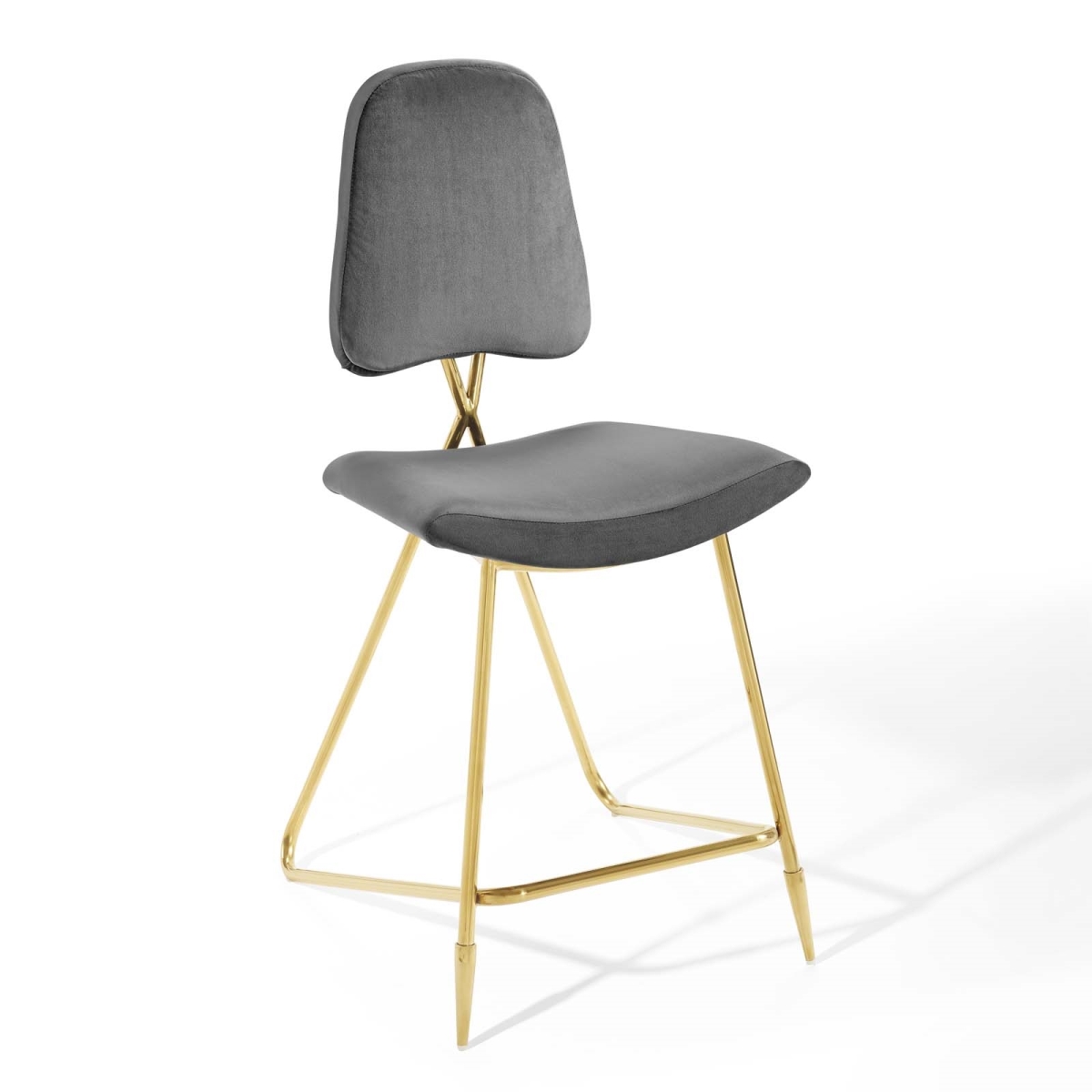 EEI-3879-GRY Ponder Performance Velvet Counter Stool - Gray
