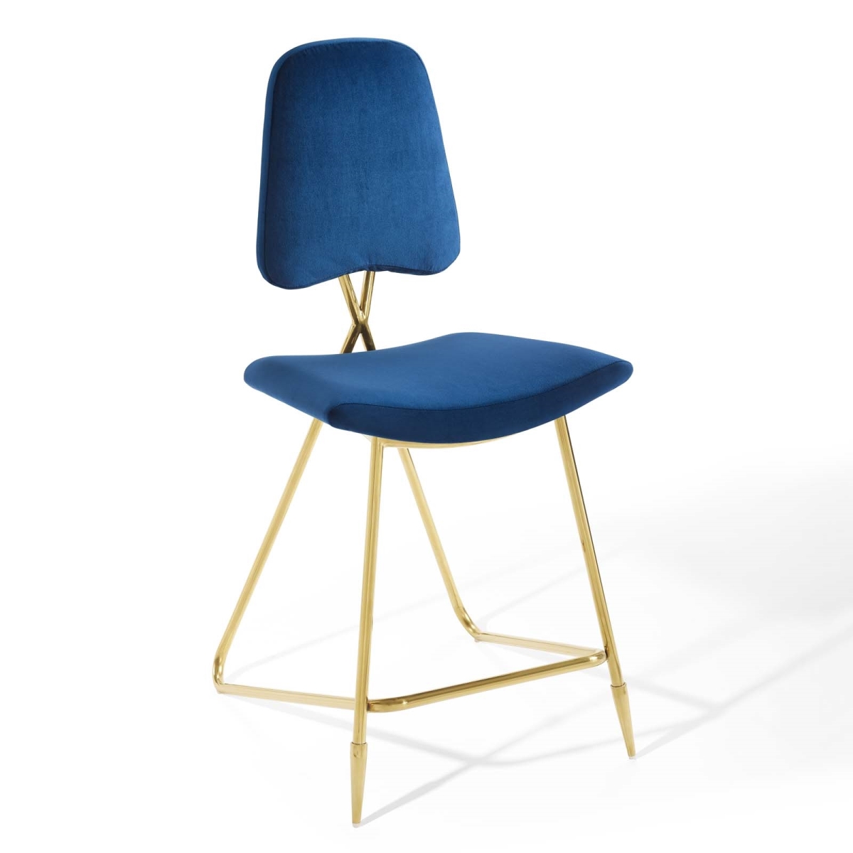 EEI-3879-NAV Ponder Performance Velvet Counter Stool - Navy