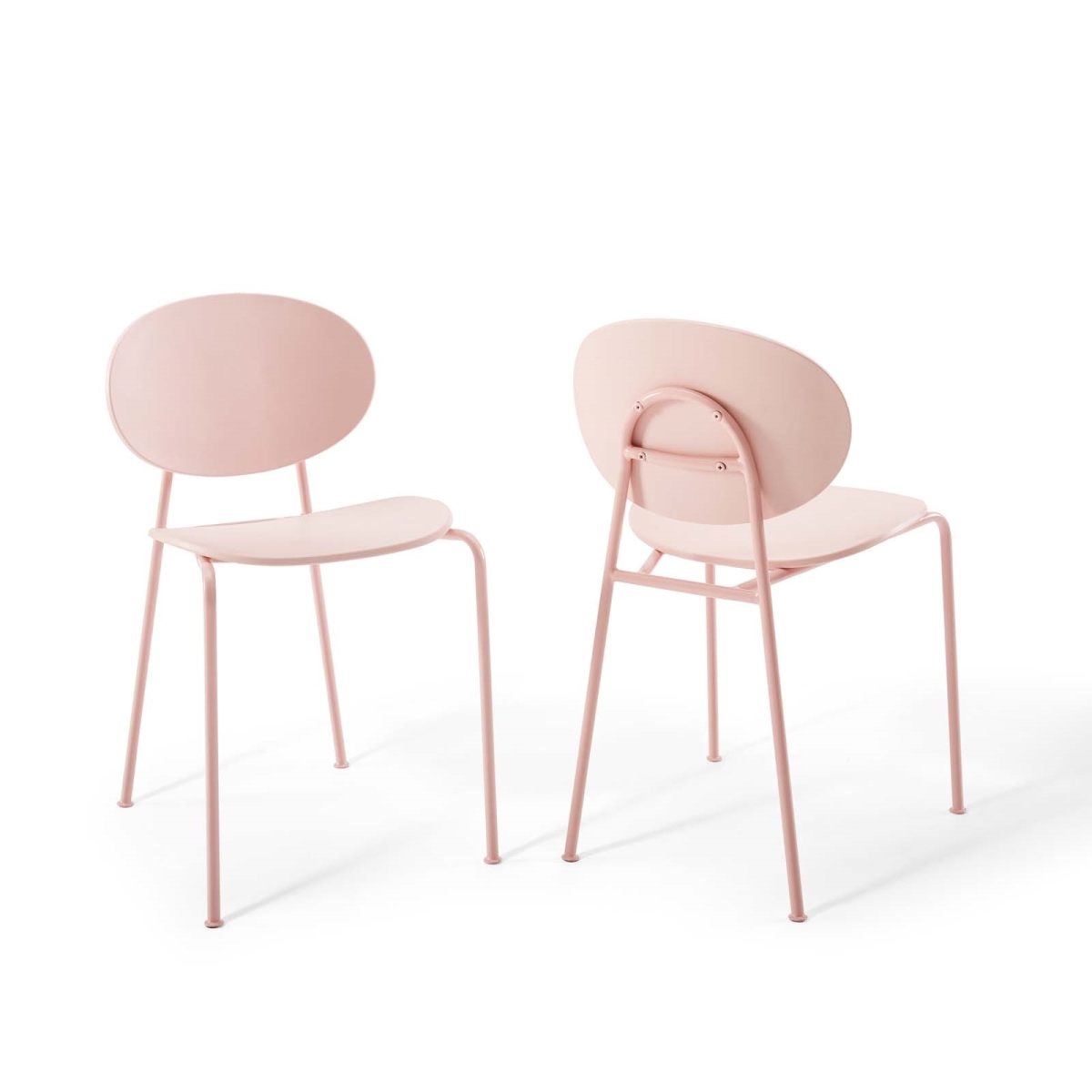 Palette Mid-Century Modern Dining Side Chair - Pink - Set of 2