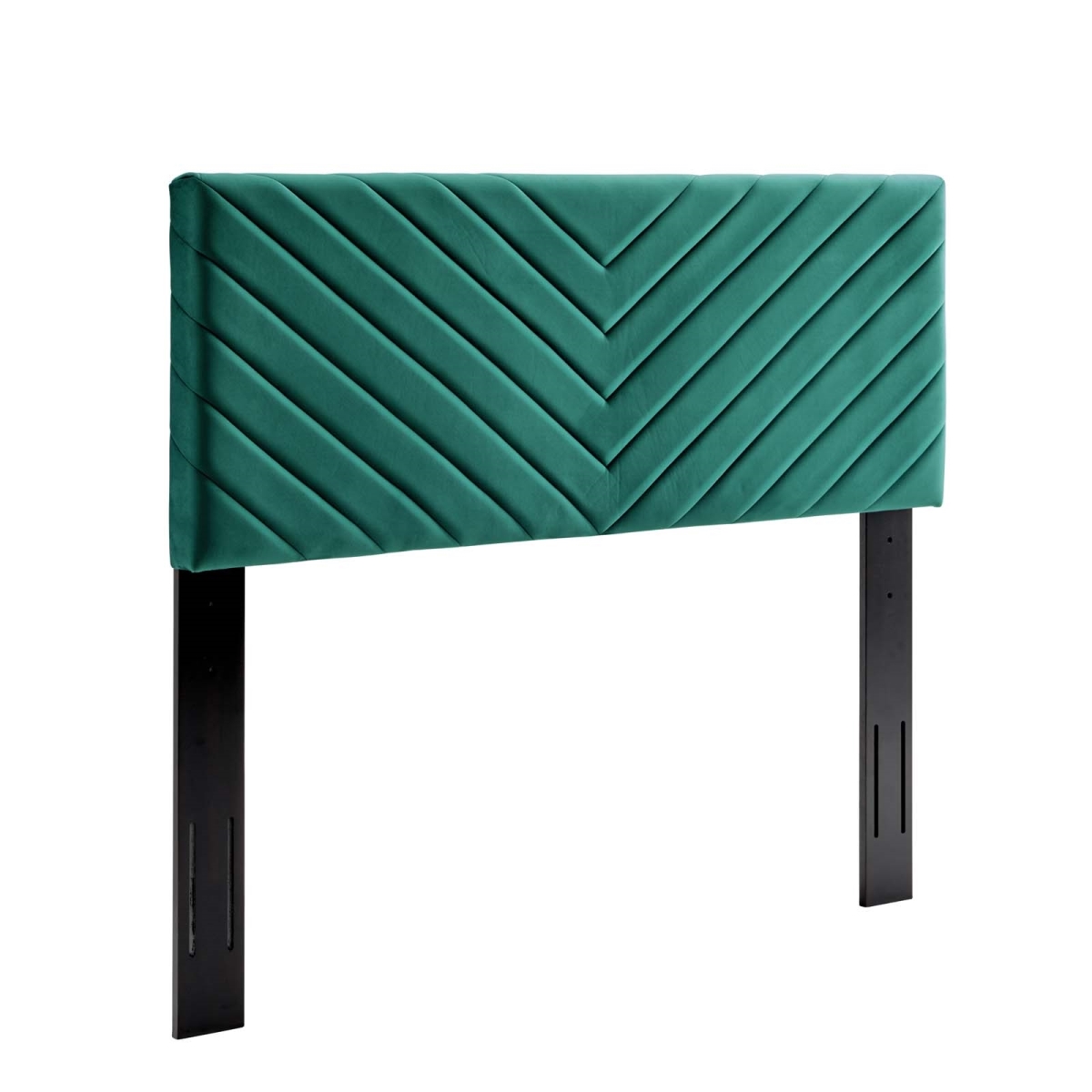 MOD-6143-TEA Alyson Angular Channel Tufted Performance Velvet Twin Headboard - Teal