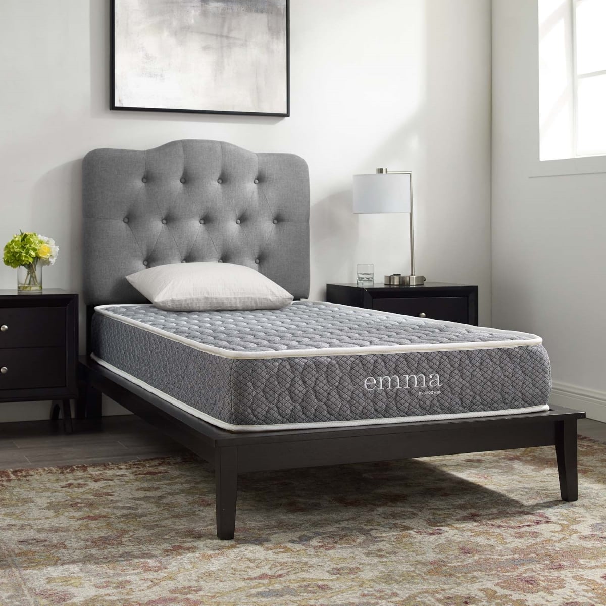 Mila 8" Twin Mattress by Modway - White
