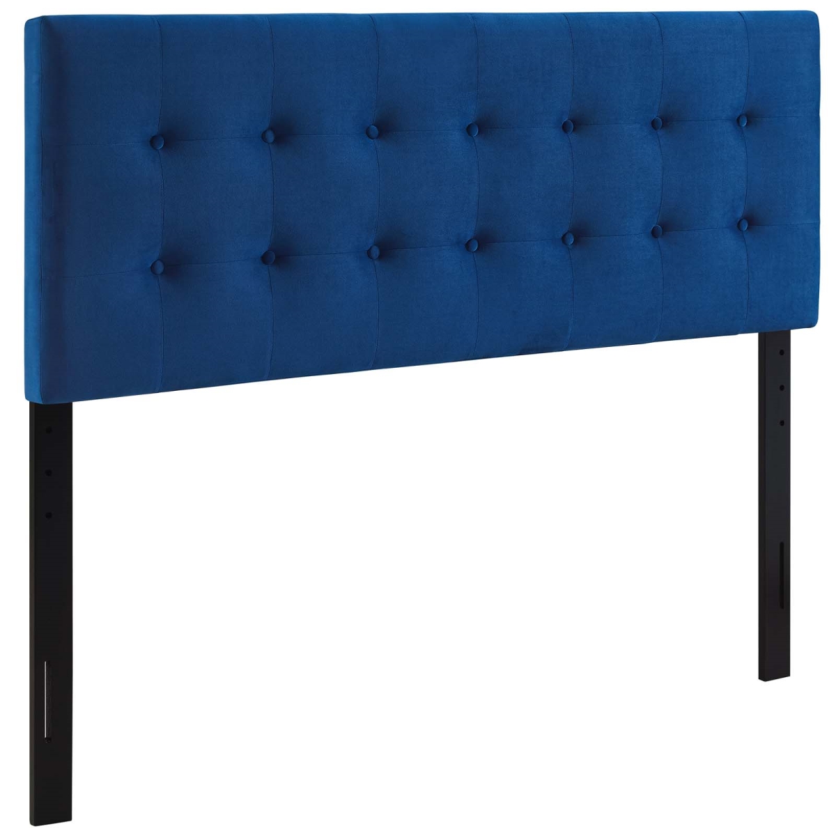 MOD-6116-NAV Emily Biscuit Tufted Performance Velvet Headboard, Navy - Queen Size
