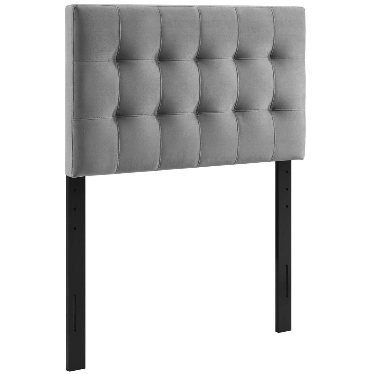 Lily Biscuit Tufted Performance Velvet Headboard, Gray - Twin Size