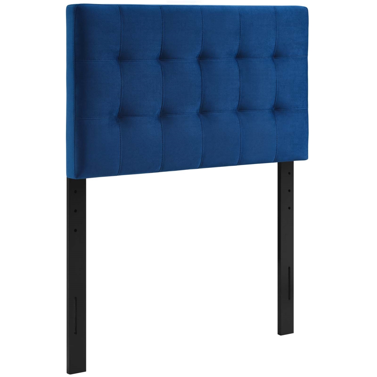 Lily Biscuit Tufted Performance Velvet Headboard, Navy - Twin Size