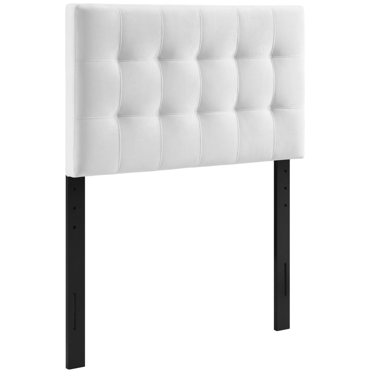 MOD-6118-WHI Lily Biscuit Tufted Twin Performance Velvet Headboard, White