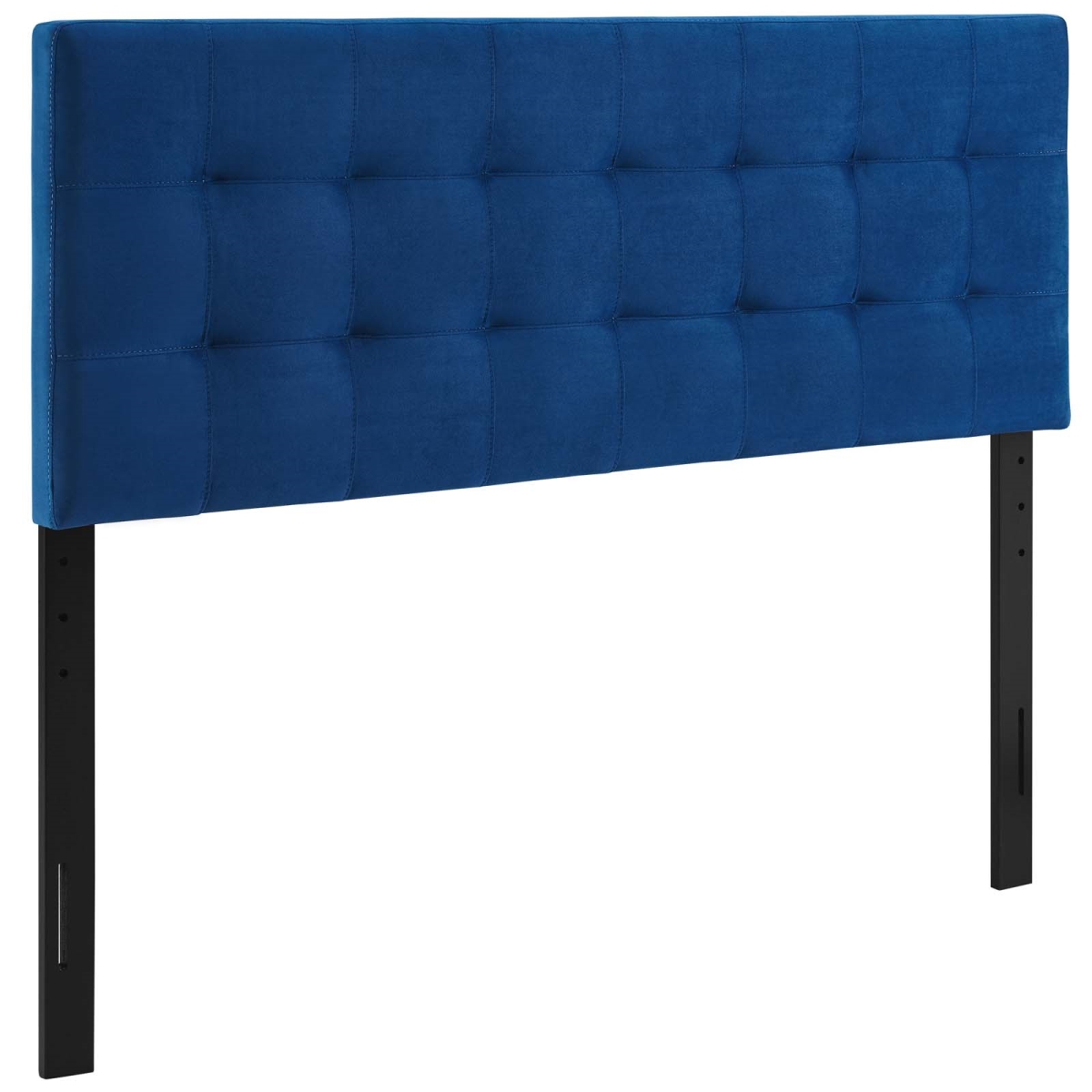MOD-6120-NAV Lily Biscuit Tufted Performance Velvet Headboard, Navy - Queen Size