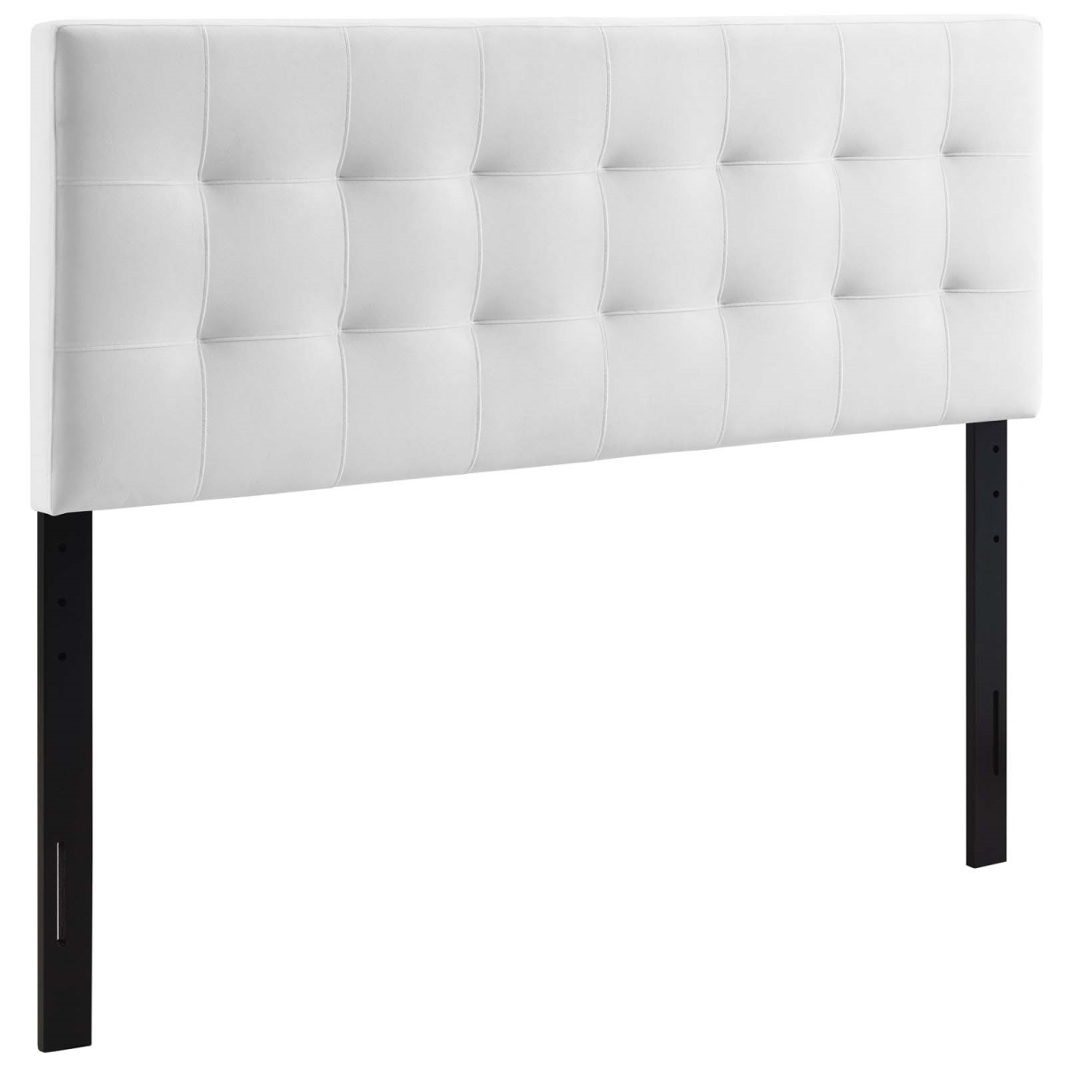 MOD-6121-WHI Lily Biscuit Tufted Performance Velvet Headboard, White - King Size