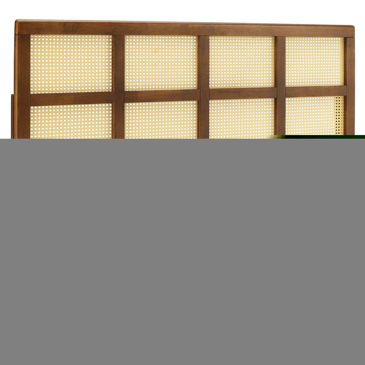 MOD-6197-WAL Luana Cane Headboard, Walnut - Full Size