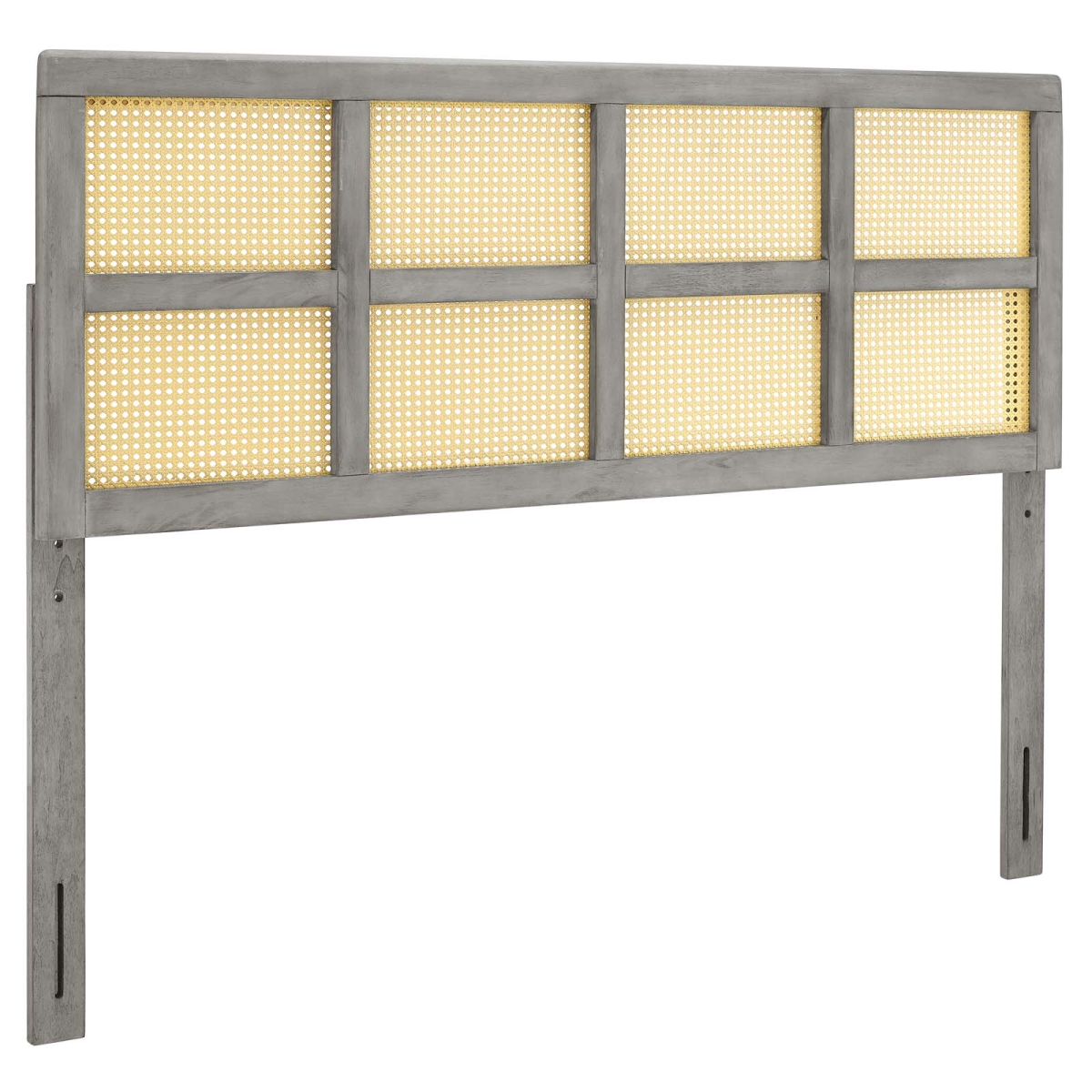 MOD-6198-GRY Luana Cane Headboard, Gray - Queen Size