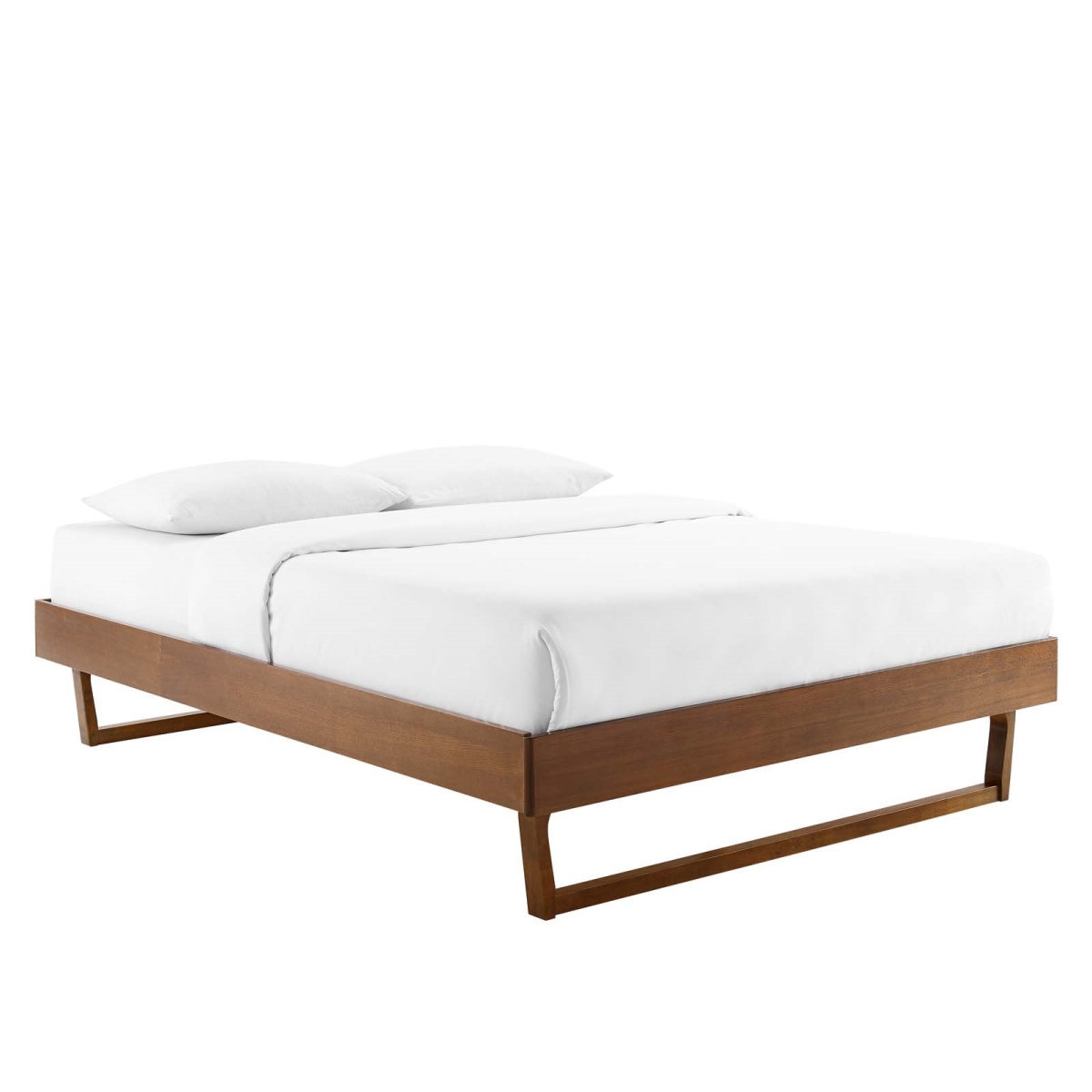 MOD-6215-WAL 82.5 x 79.5 x 15 in. Billie Wood Platform Bed Frame, Walnut - King Size