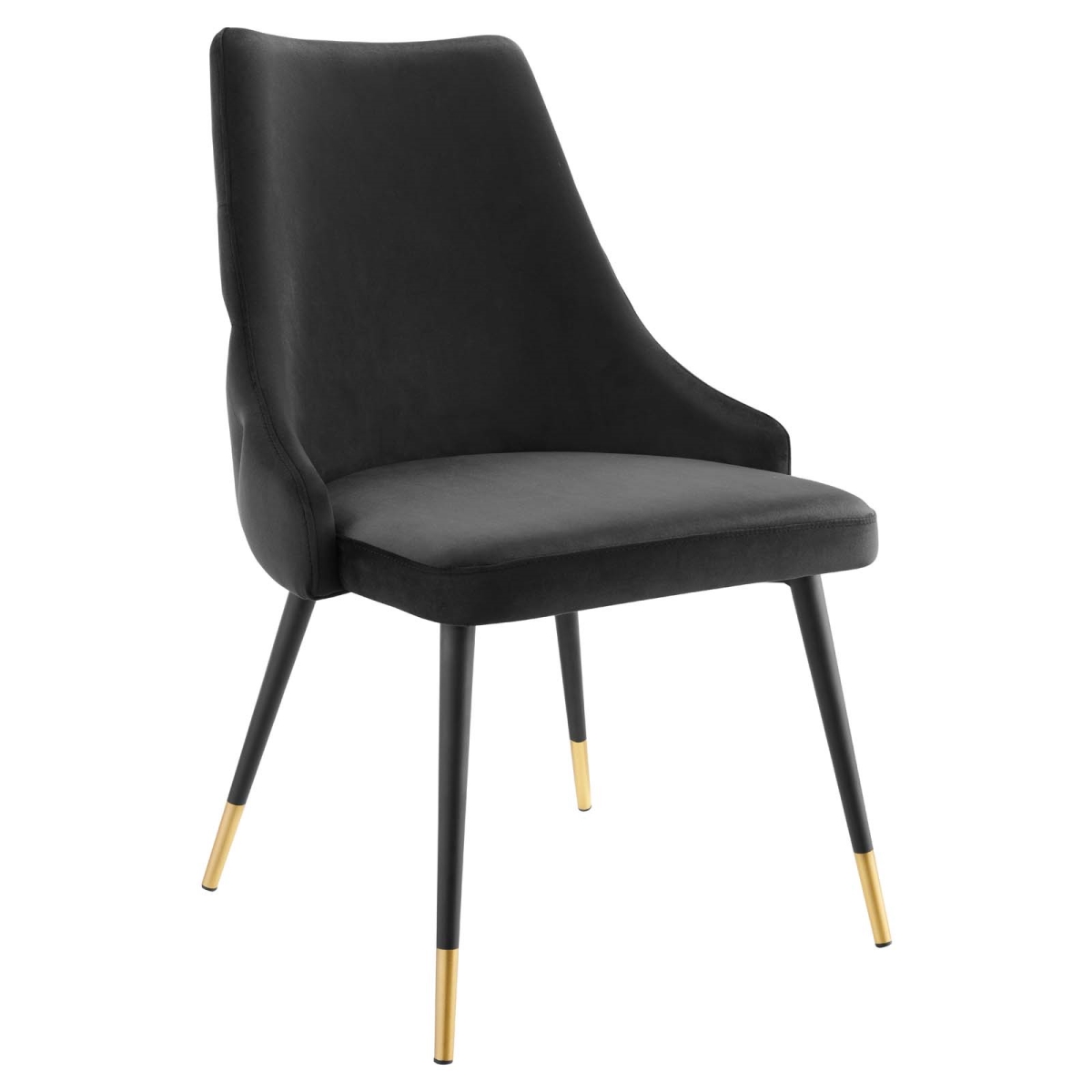 Adorn Tufted Performance Vintage Modern Velvet Dining Side Chair, Black