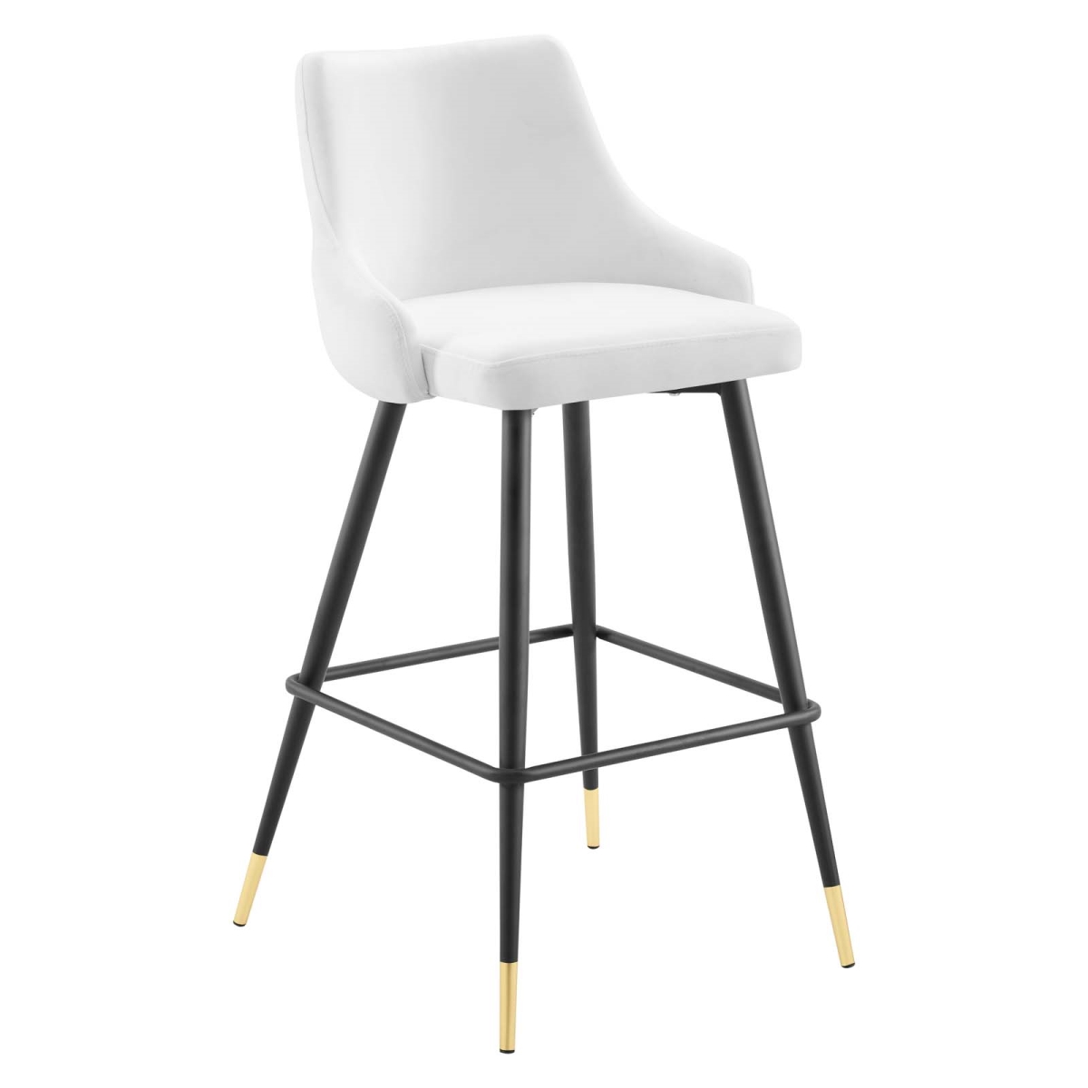 EEI-3909-WHI Adorn Performance Velvet Bar Stool, White