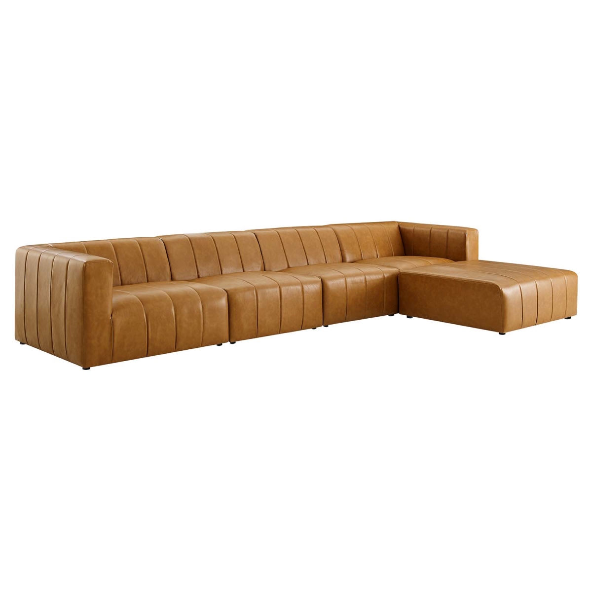 EEI-4521-TAN Bartlett Vegan Leather Sectional Sofa, Tan - 5 Piece