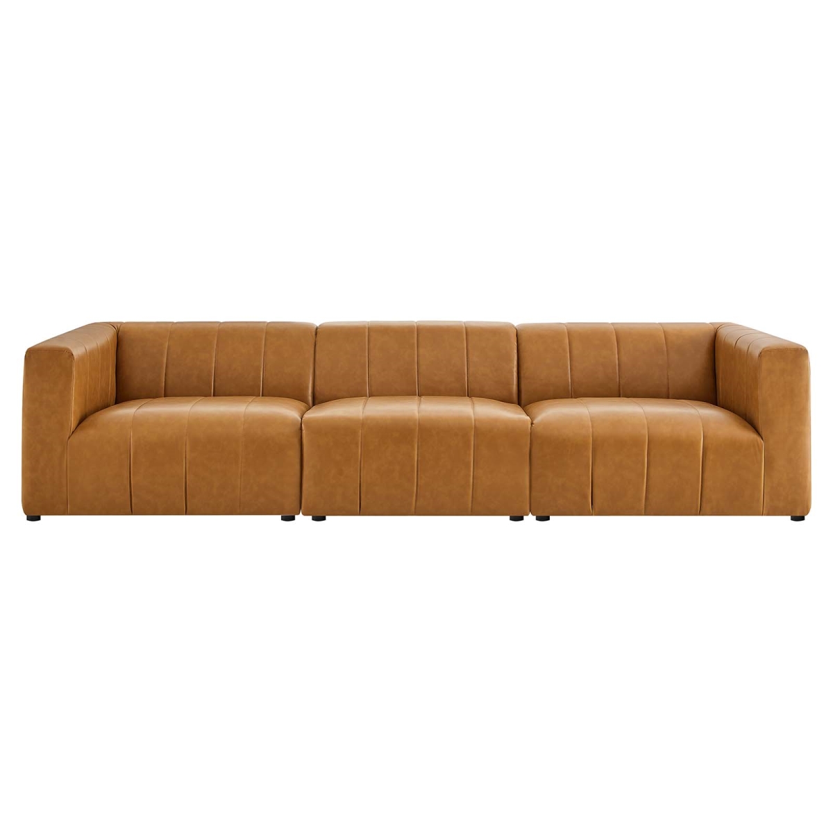 Bartlett Vegan Leather Vegan Leather Sofa, Tan - 3 Piece