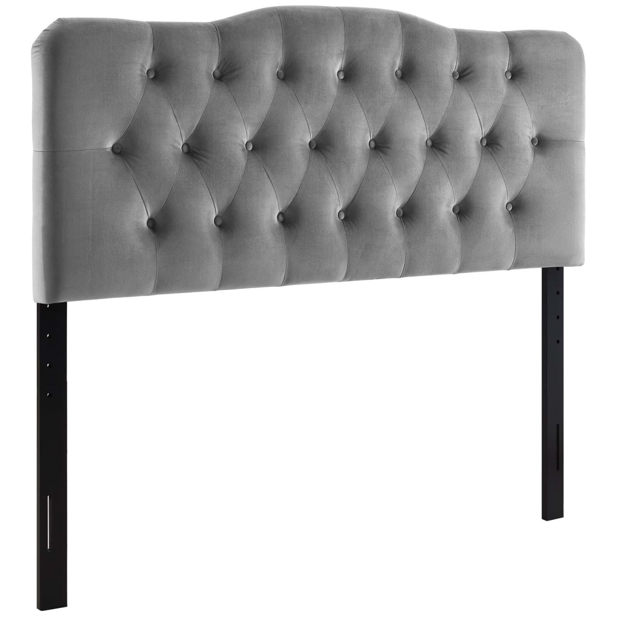 MOD-6127-GRY Annabel King Diamond Tufted Performance Velvet Headboard, Gray