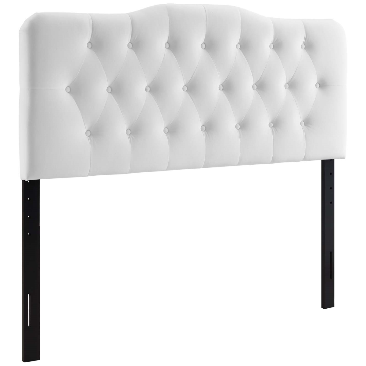 Annabel Diamond Tufted Performance Velvet Headboard, White - Full Size