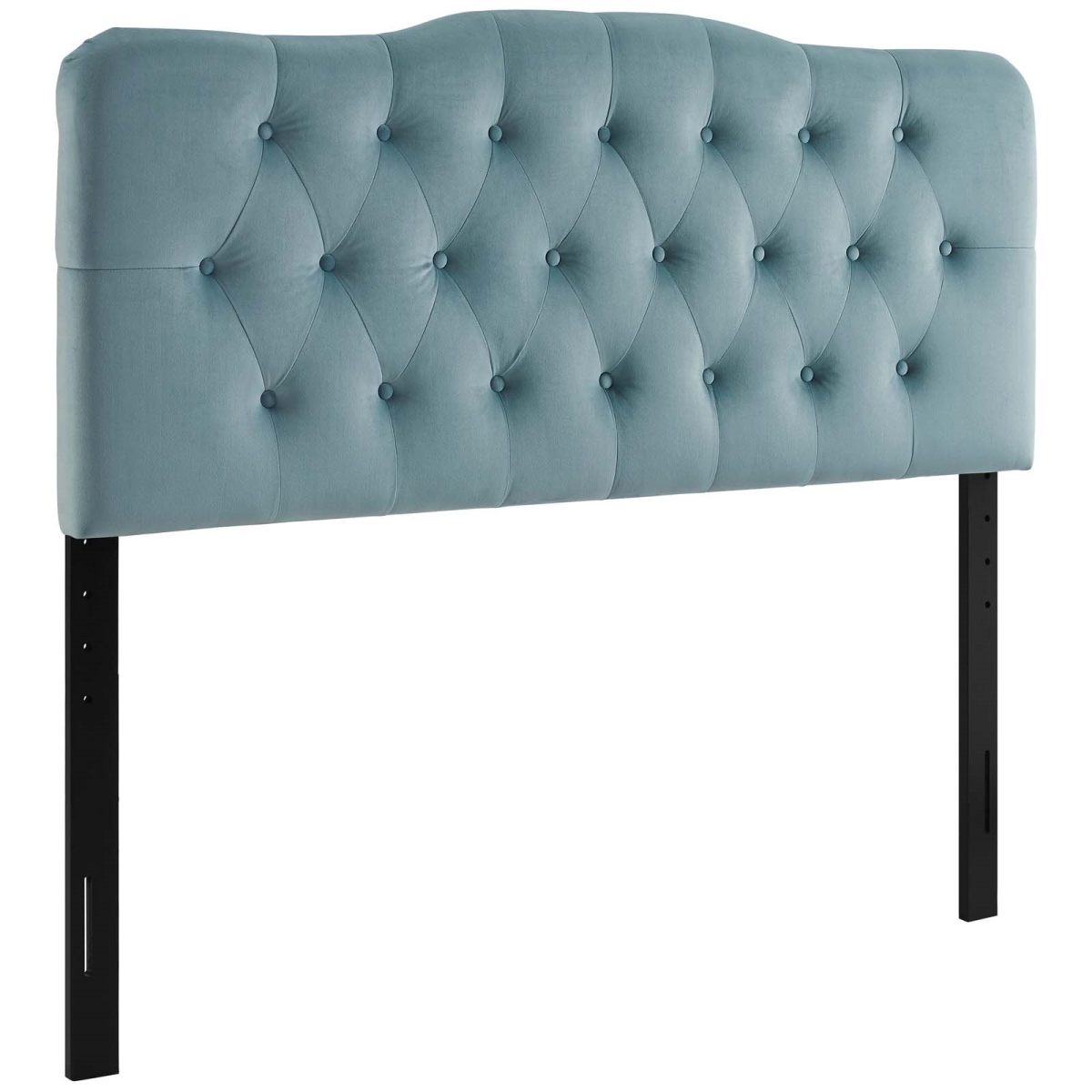 MOD-6129-LBU 25.5 x 62 x 3.5 in. Annabel Queen Size Diamond Tufted Performance Velvet Headboard, Light Blue