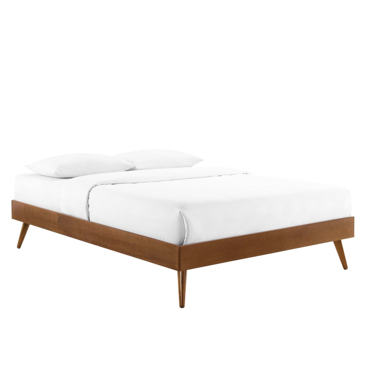 82.5 x 63.5 x 15 in. Margo Wood Platform Bed Frame, Walnut - Queen Size
