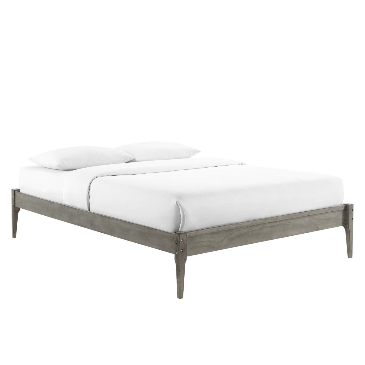 MOD-6246-GRY June Queen Size Wood Platform Bed Frame, Grey