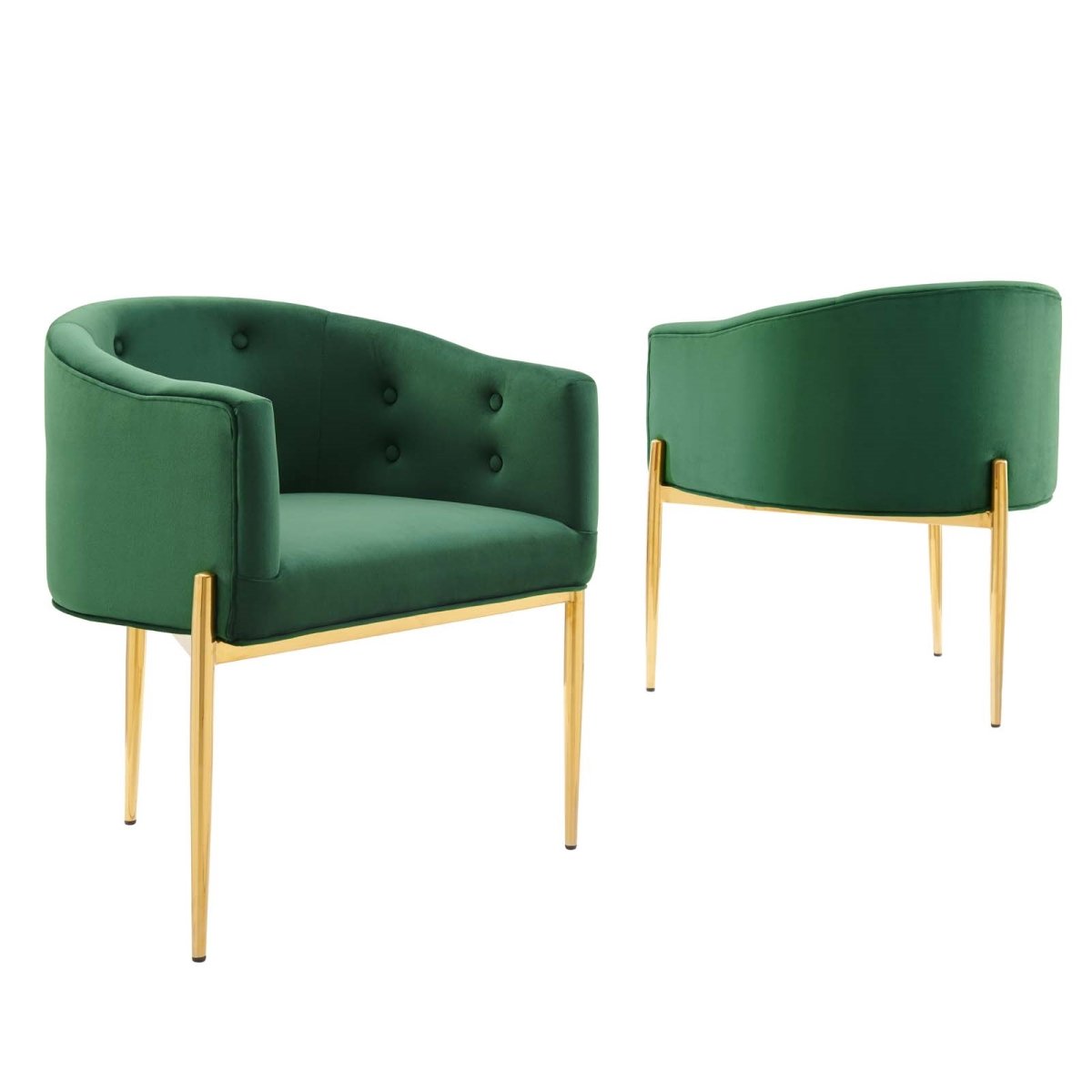 EEI-5415-EME Savour Tufted Performance Velvet Accent Chairs, Emerald - Set of 2 -  Modway Furniture