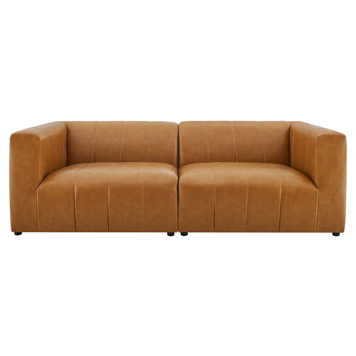 Bartlett Vegan Leather Loveseat - Tan - 2 Piece