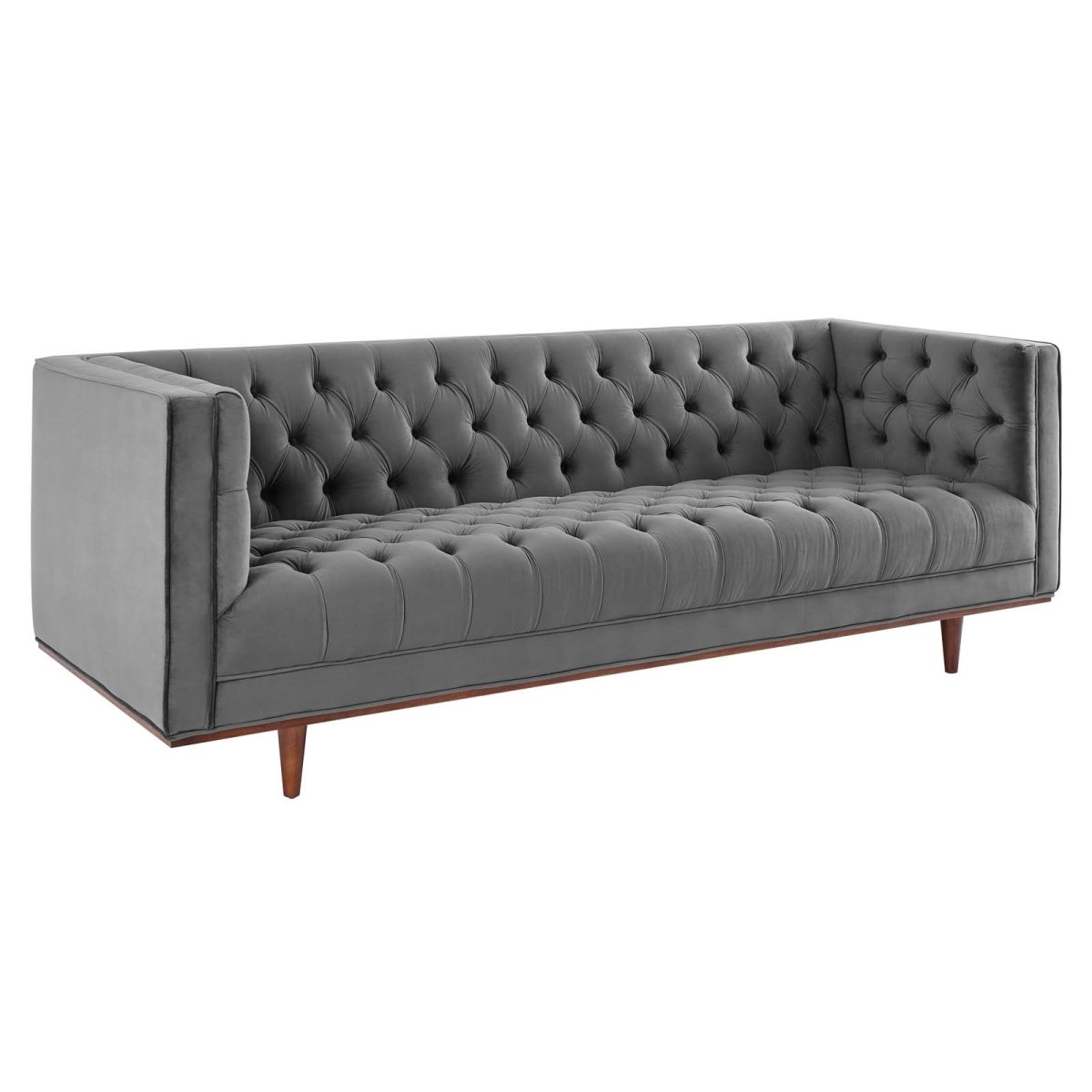 EEI-4722-GRY Elation Tufted Performance Velvet Sofa, Gray -  MODWAY